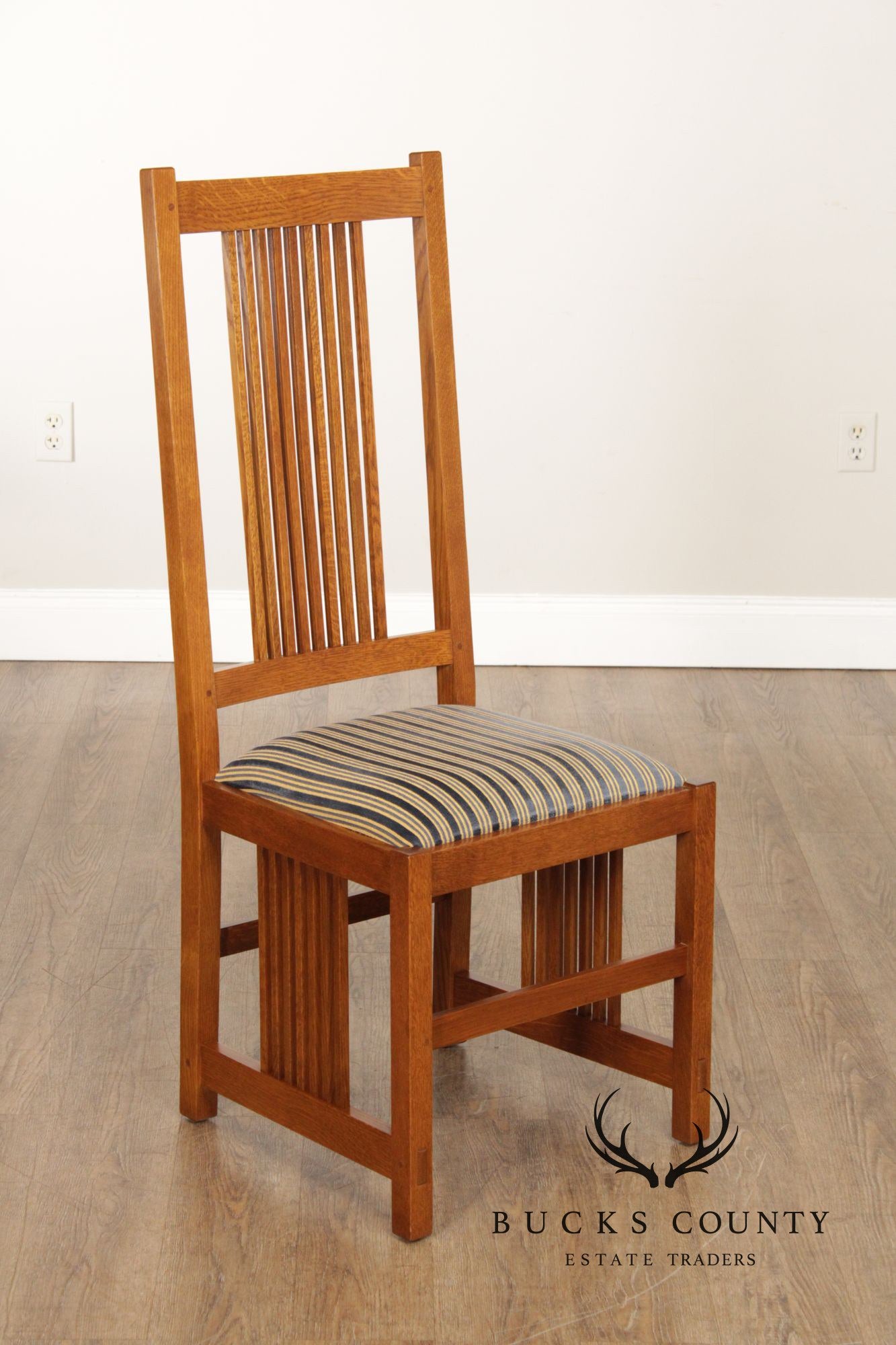 Stickley Mission Collection Set of Six Oak Spindle Dining Chairs