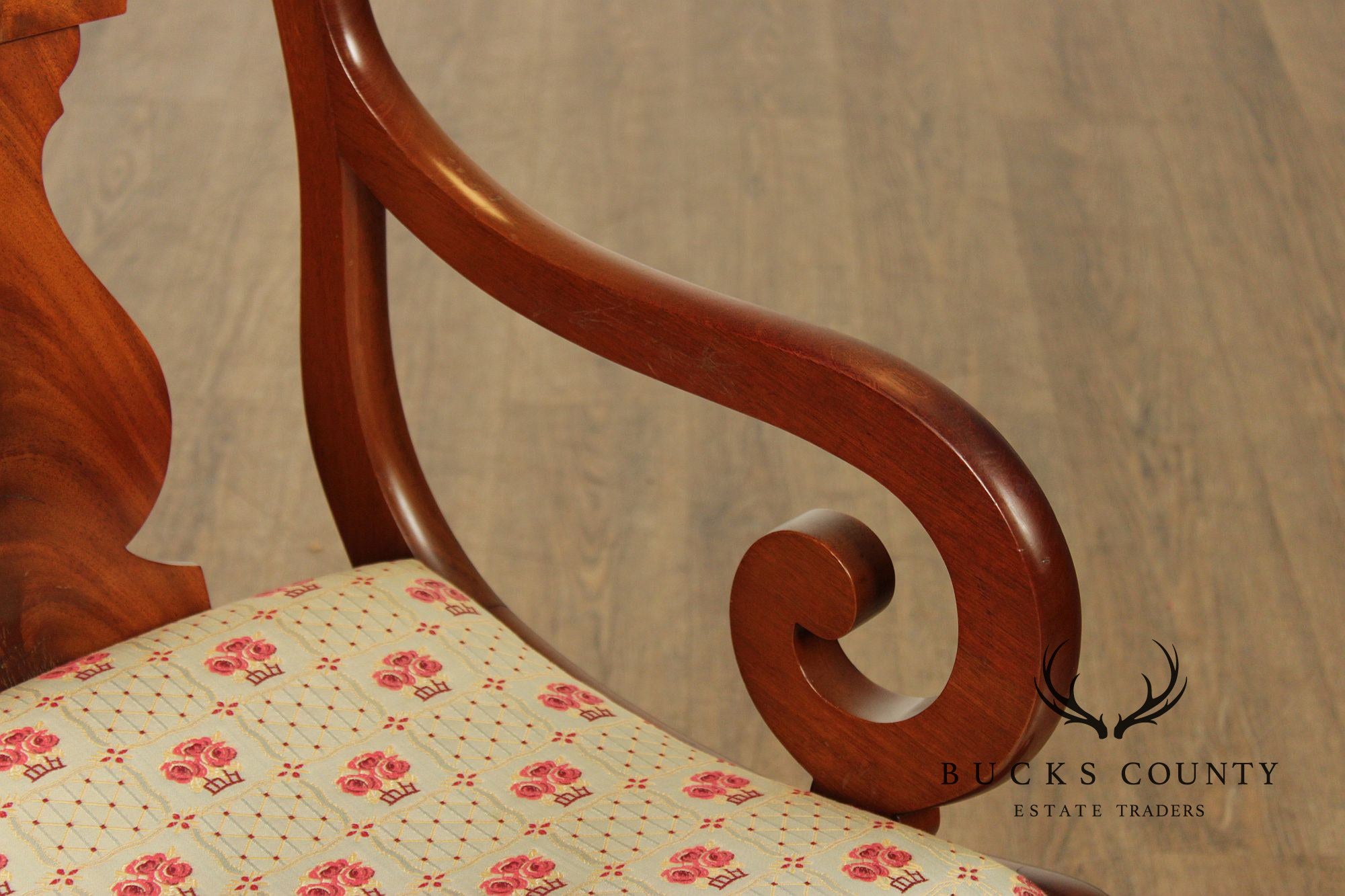 Biggs Furniture Empire Style Set of Eight Mahogany Dining Chairs