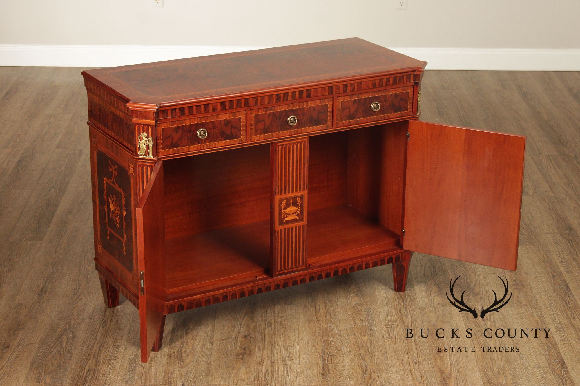 Italian Neoclassical Style Marquetry Inlaid Server