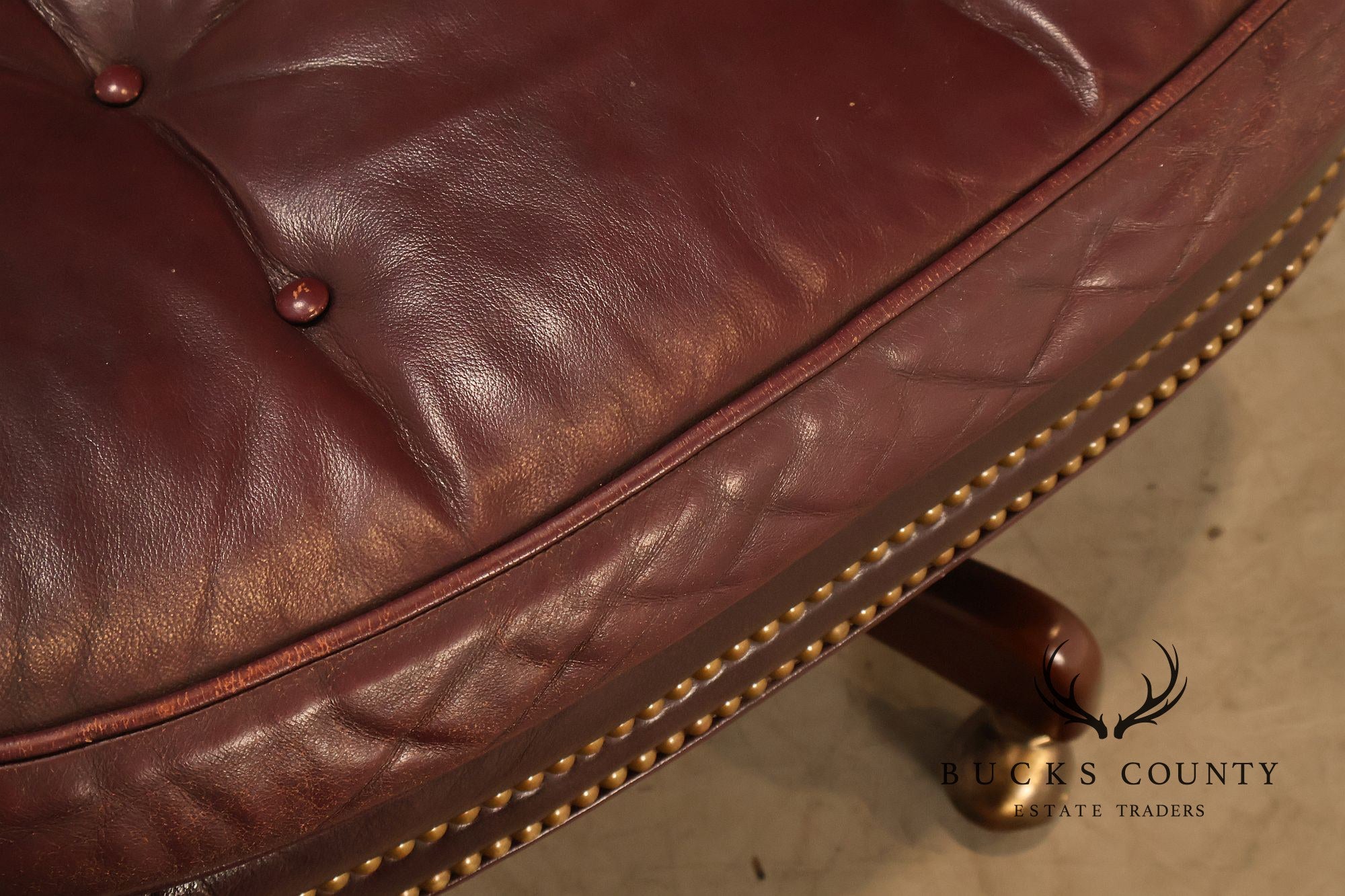 Hancock & Moore Vintage Burgundy Leather Executive Office Chair