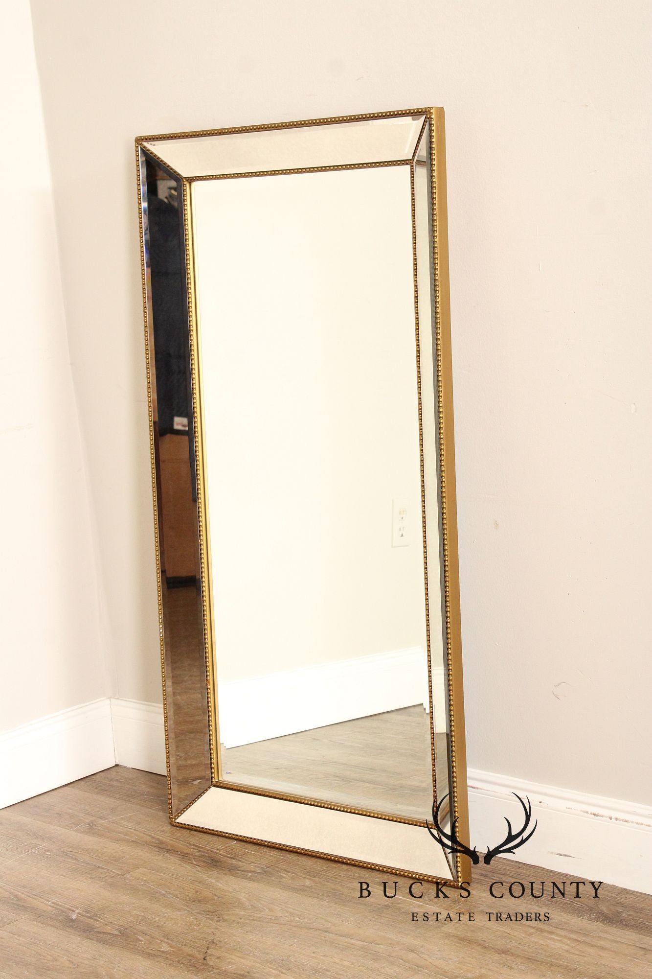 Bassett Mirror Co. Hollywood Regency Style Pair of Beaded Wall Mirrors