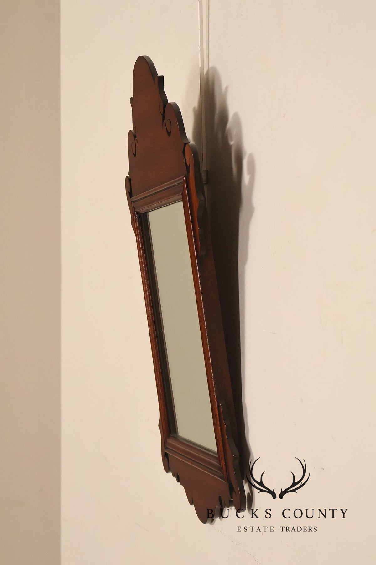 Henkle-Harris Chippendale Style Mahogany Scrollwork Wall Mirror