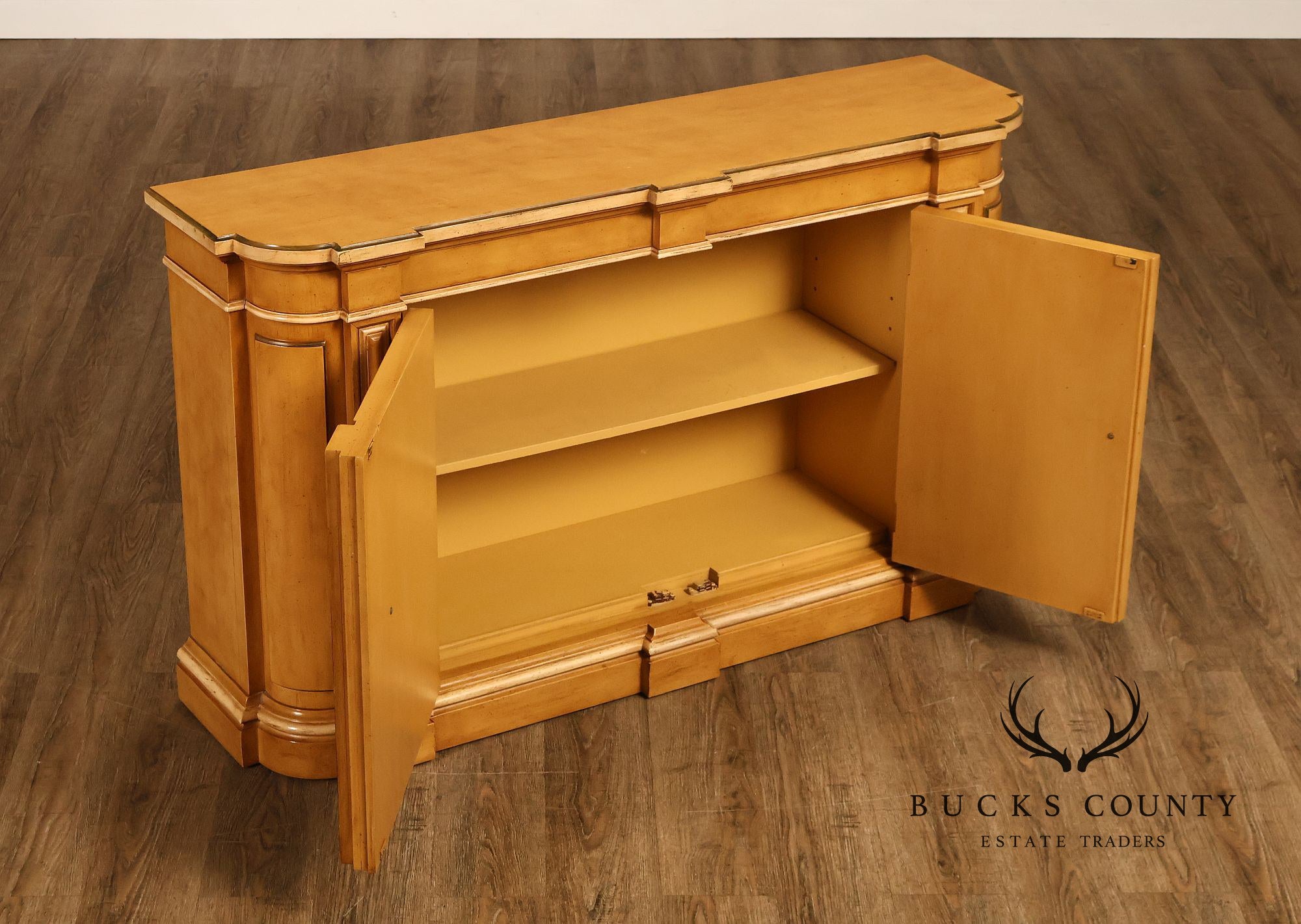 Italian Style Floral Painted Two-Door Sideboard