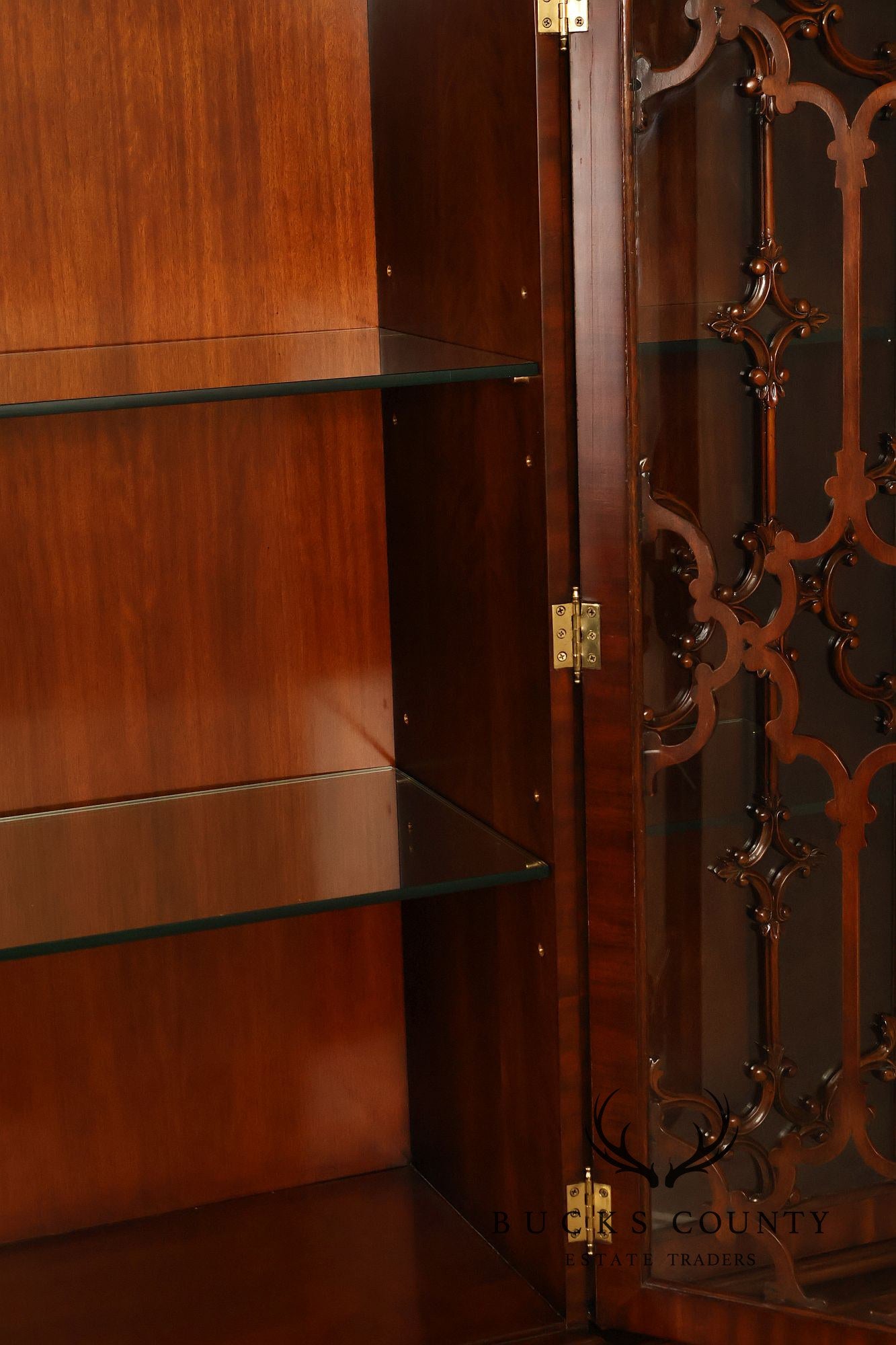 Maitland Smith Georgian Style Large Mahogany Breakfront Bookcase