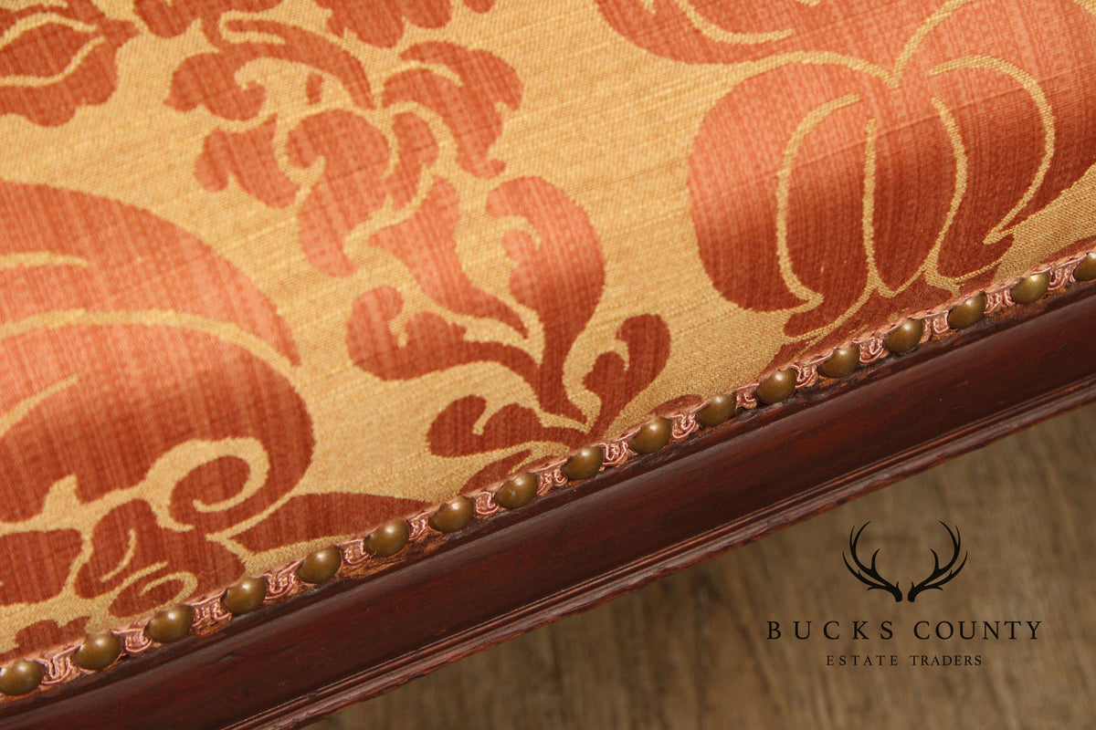 English Regency Style Antique Carved Mahogany Armchair