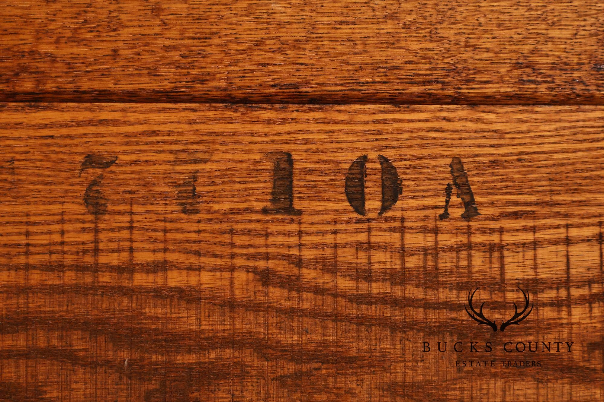 Antique American Victorian Oak Full Size High Back Bed