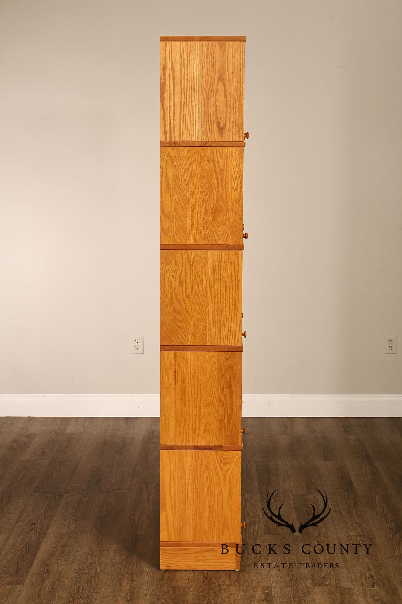 Amish Made Oak Five Stack Barrister Bookcase