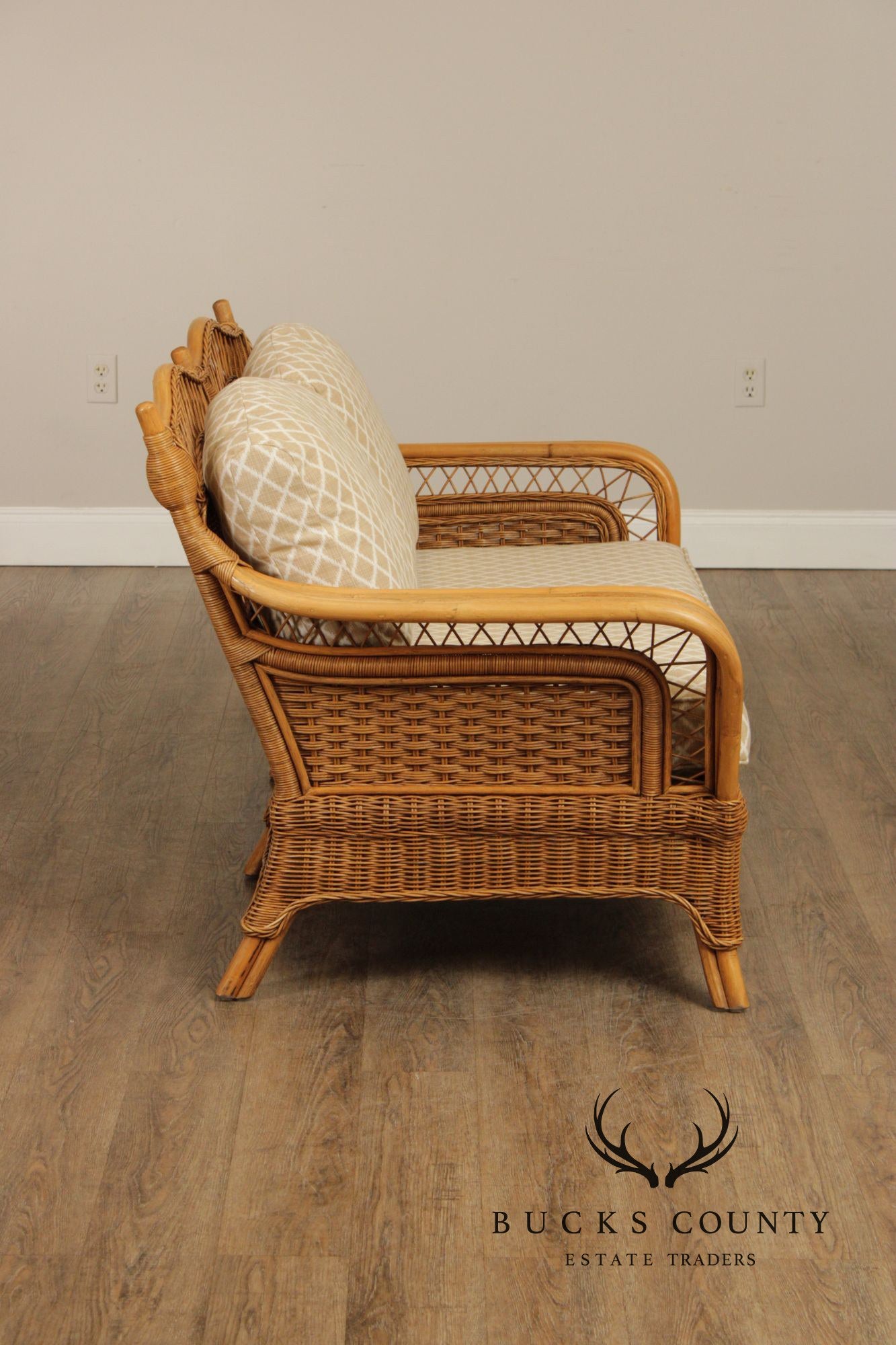 Braxton Culler Rattan and Wicker Loveseat