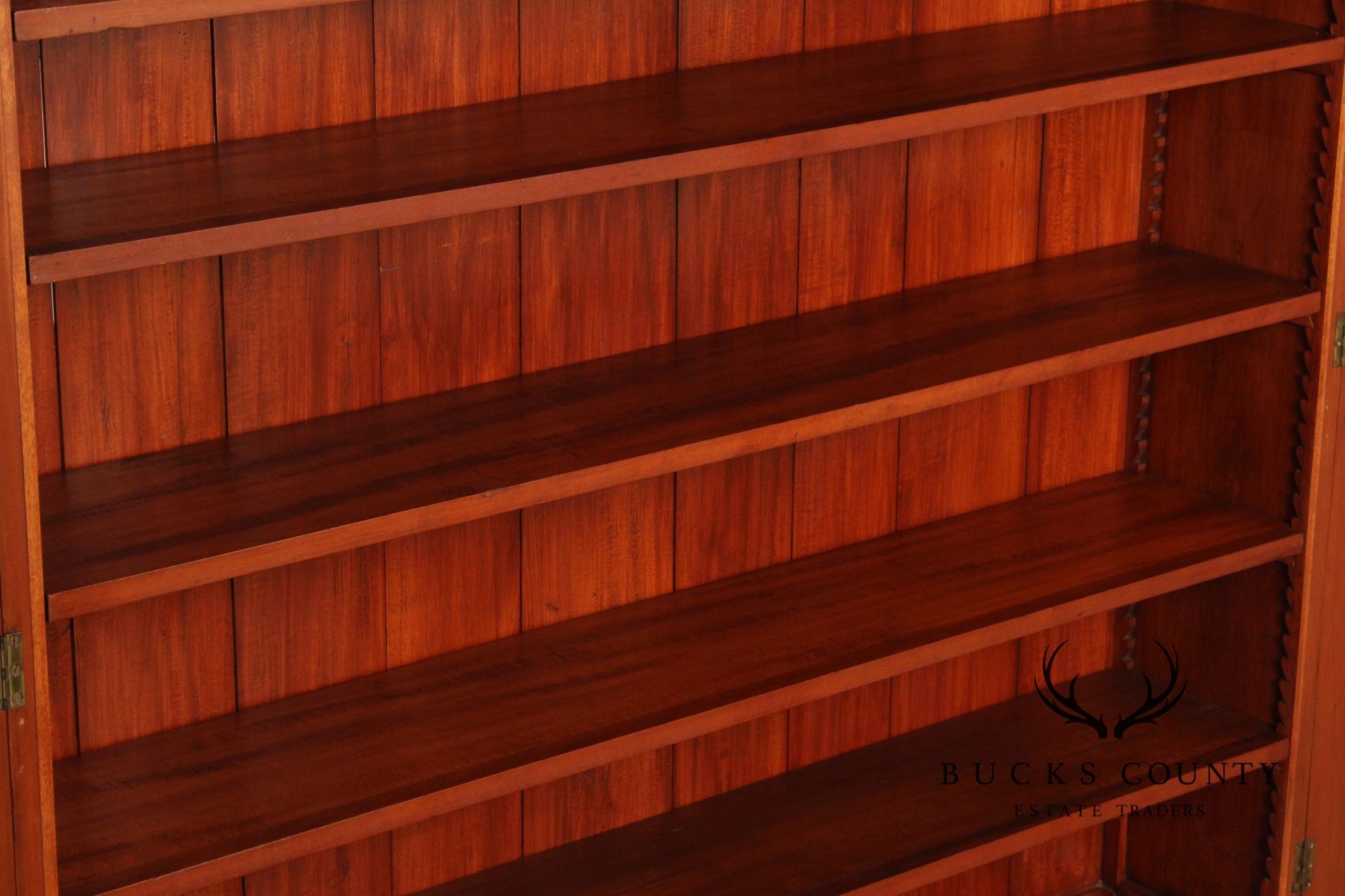 Antique American Empire Large Cherry Stepback Bookcase