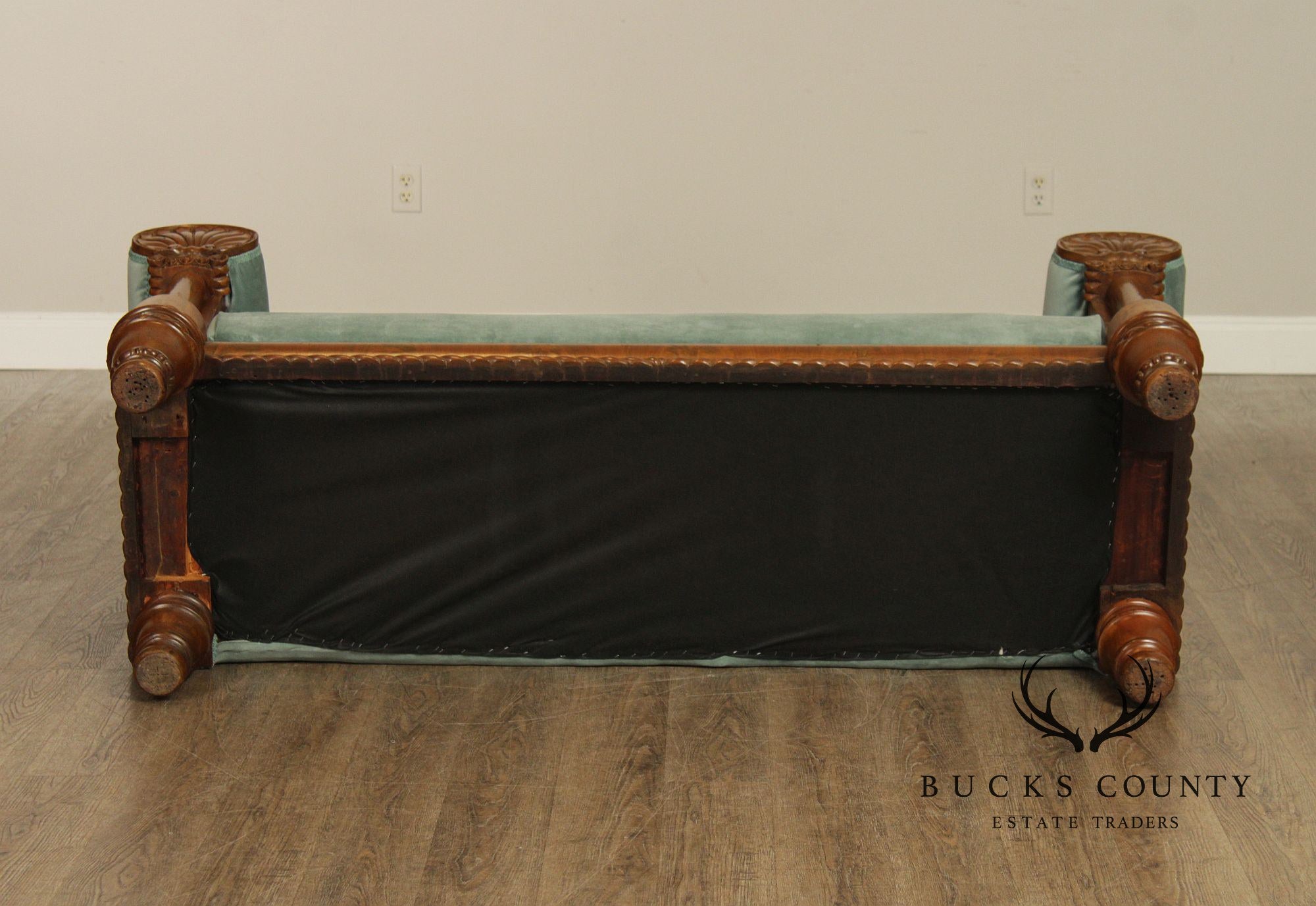 Antique American Empire Carved Mahogany Sofa