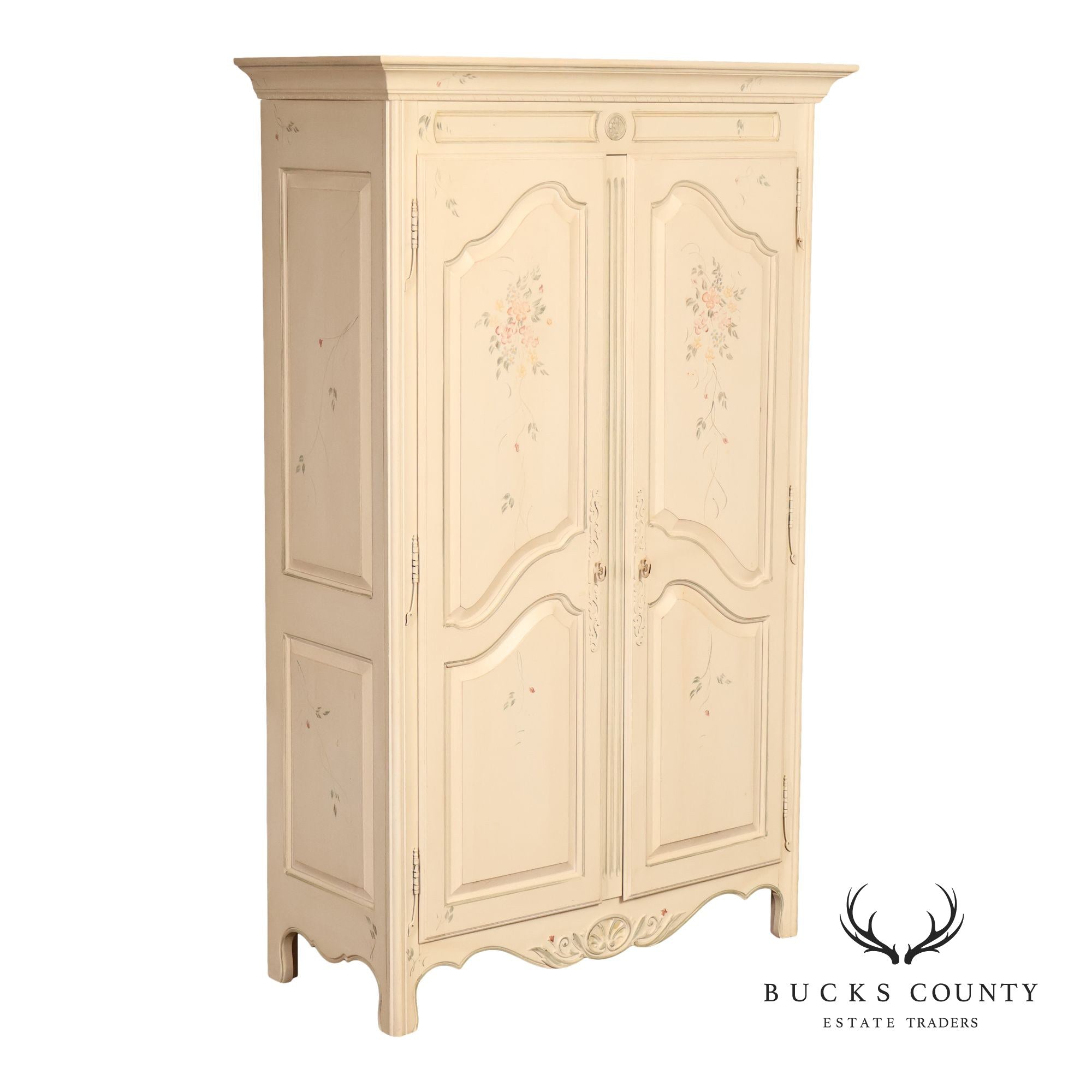 Ethan Allen Country French Painted Armoire Cabinet