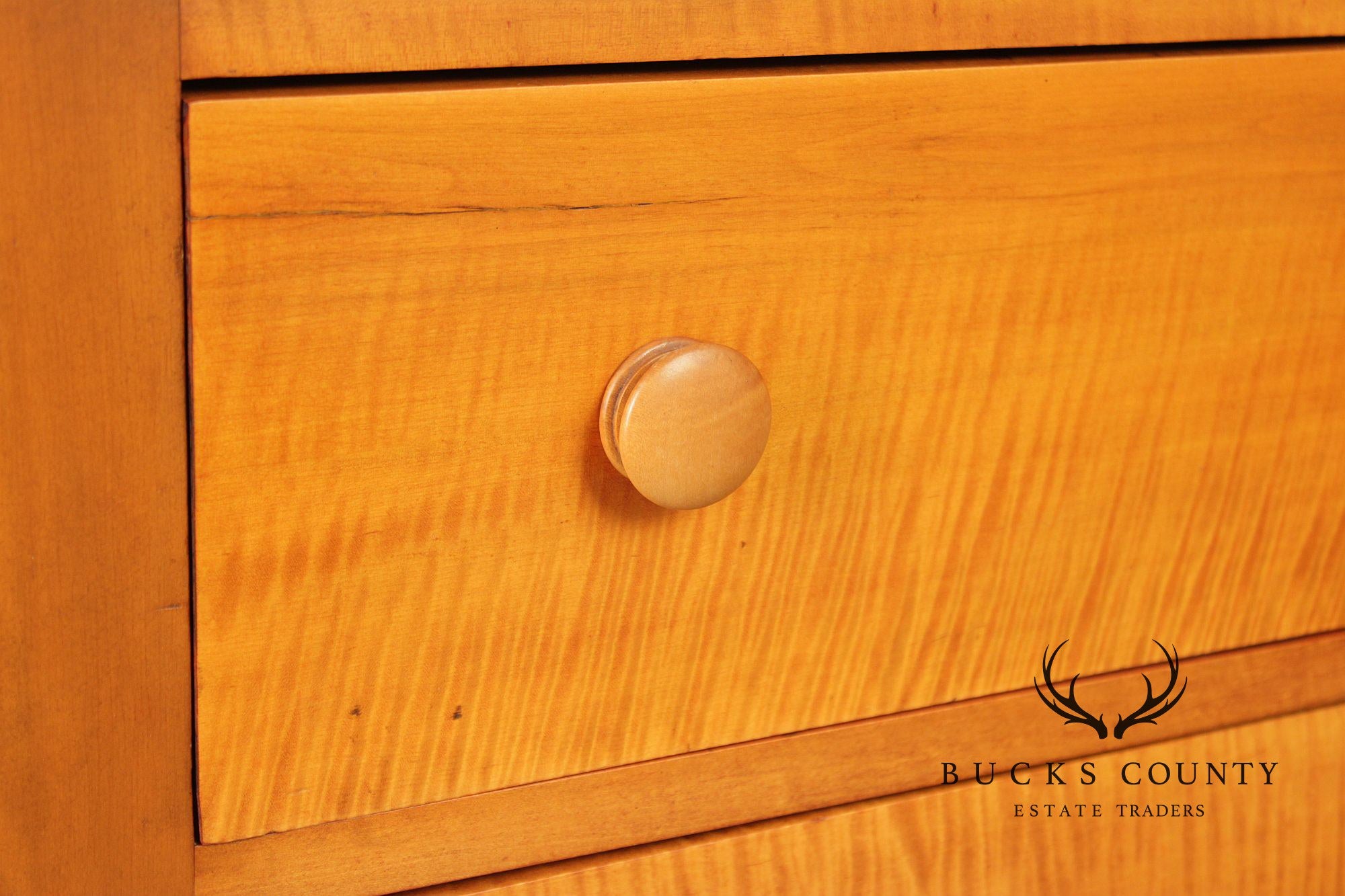 Antique Tiger Maple And Poplar Sheraton Chest Of Drawers