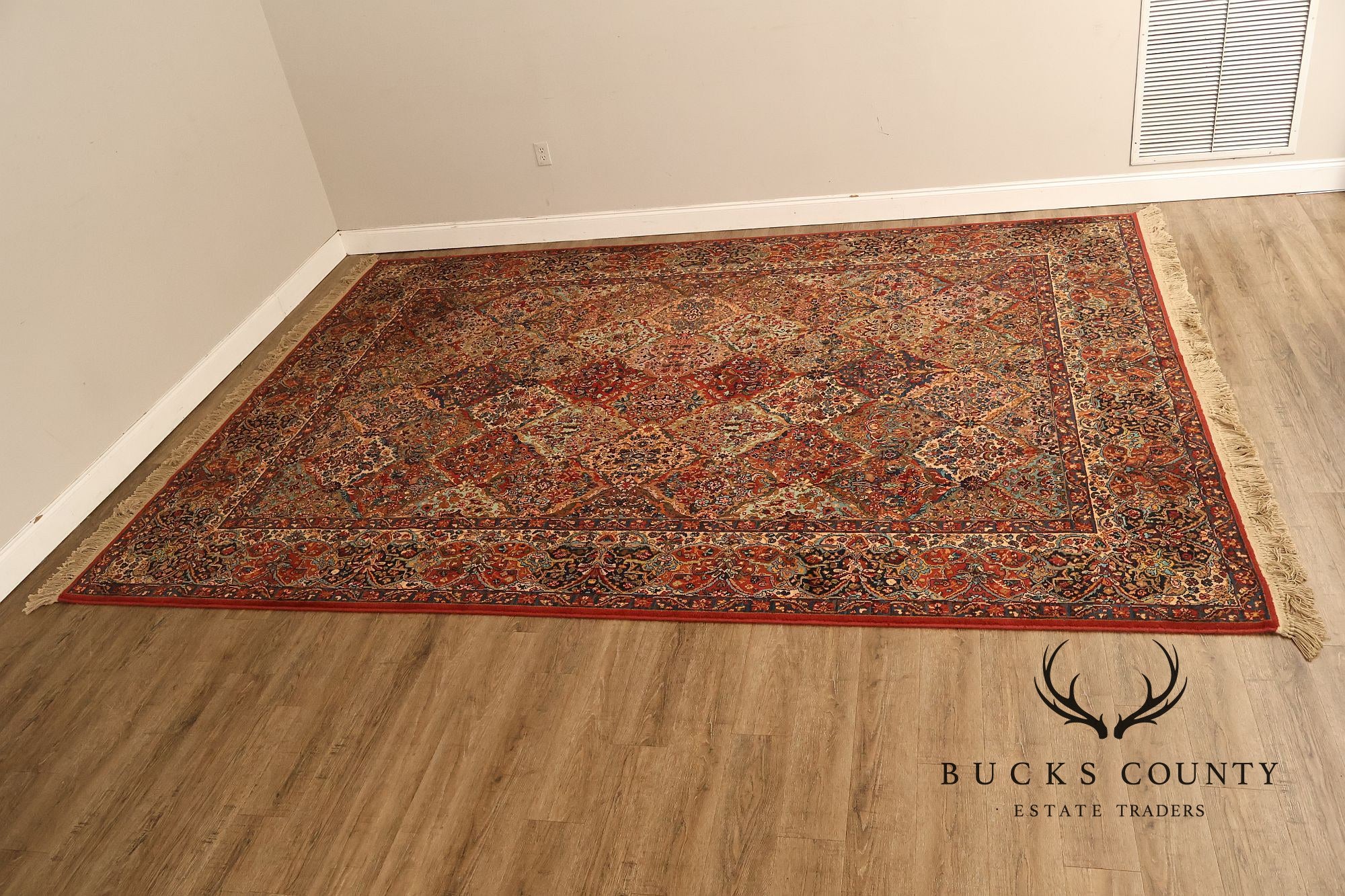 Karastan 8’ 8” X 12’ Multicolor Panel Kirman Wool Area Rug