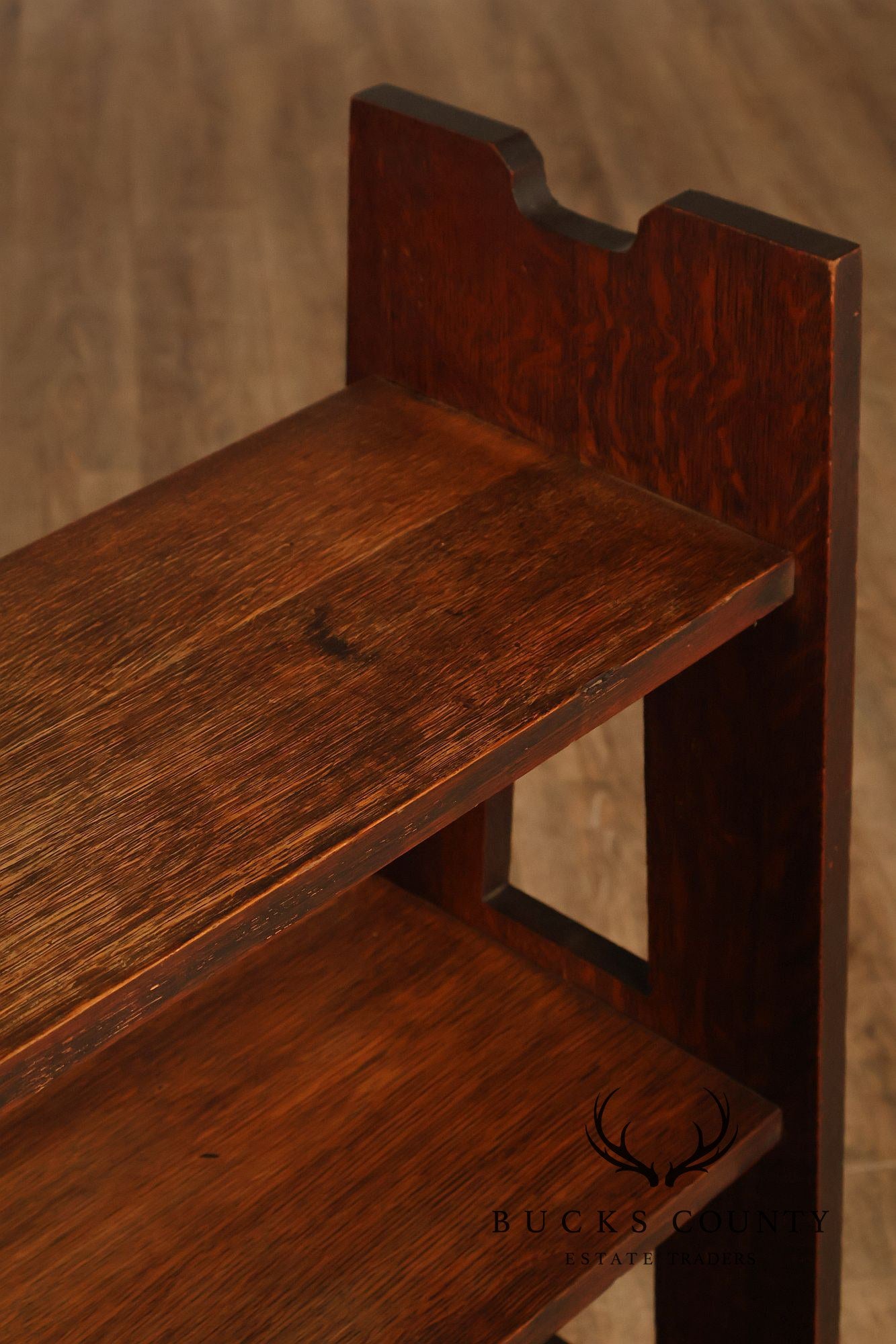 Antique Grand Rapids Arts And Crafts Oak Magazine Stand