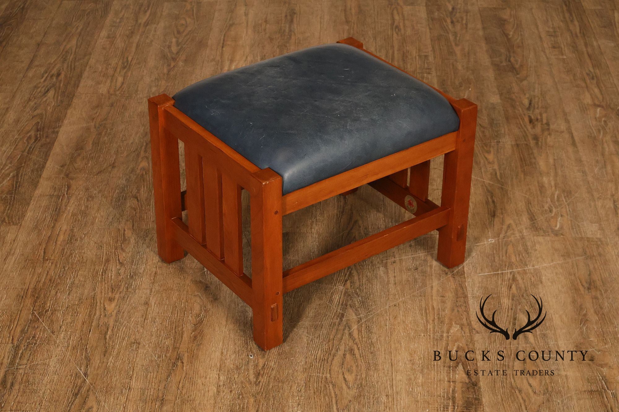 Stickley Mission Collection Cherry Bow Arm Morris Chair and Ottoman