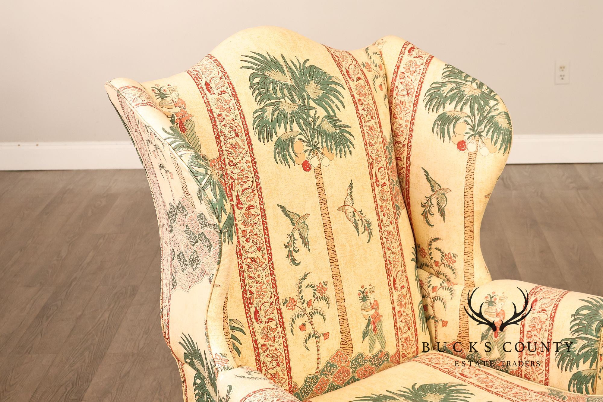 Kittinger Williamsburg Adaptation Chippendale Style Mahogany Wing Chair