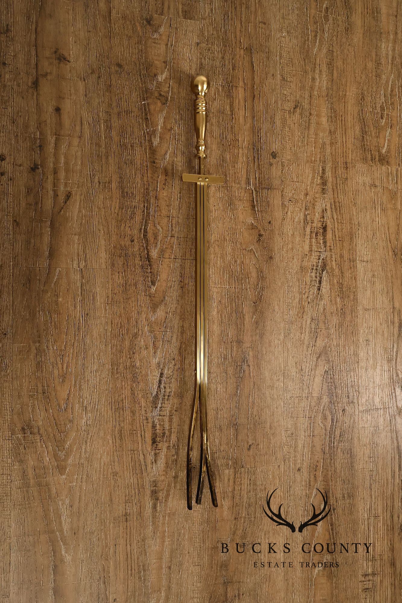 Traditional Five-Piece Brass Fireplace Tool Set