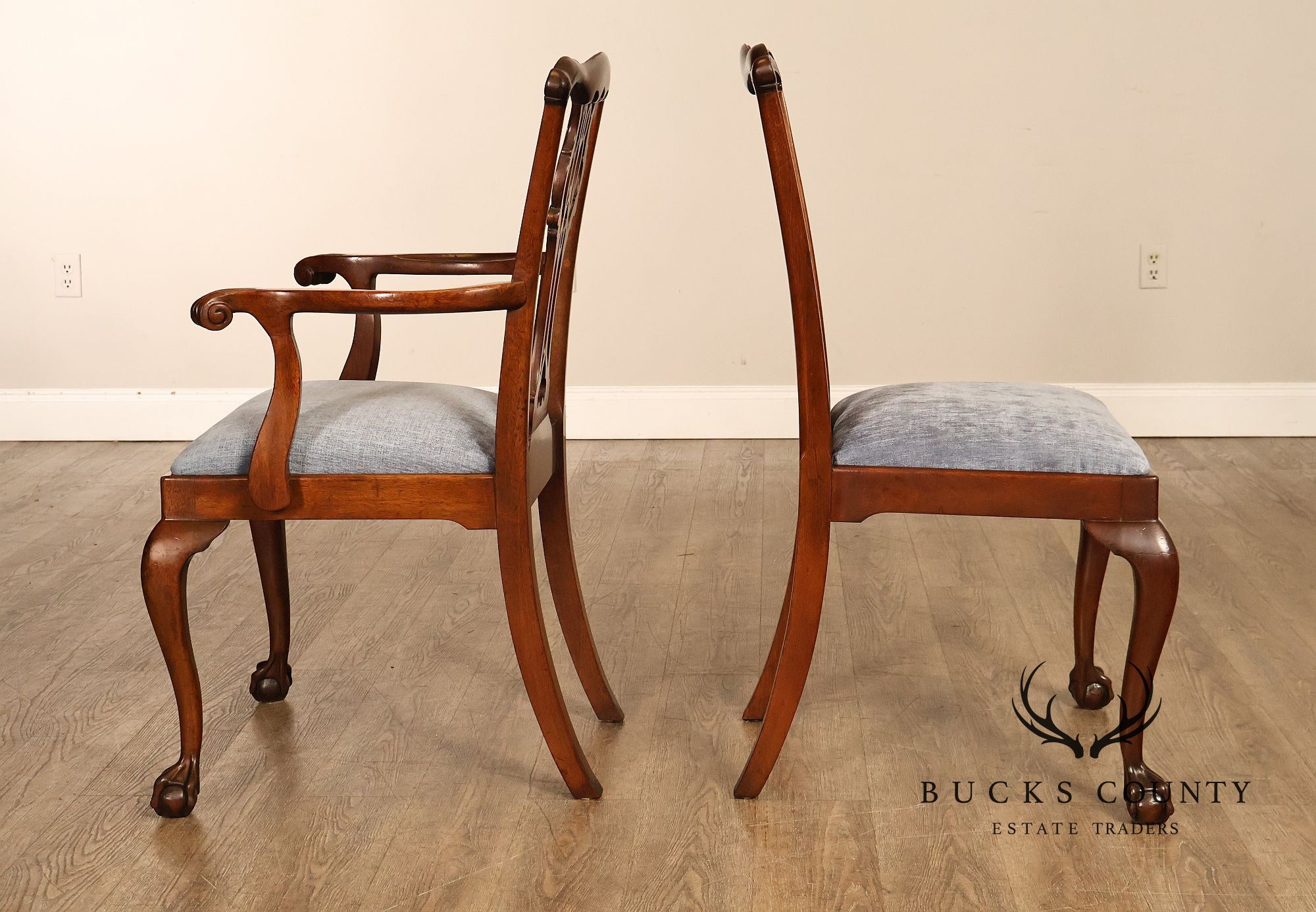 Councill Chippendale Style Vintage Set of Six Mahogany Dining Chairs