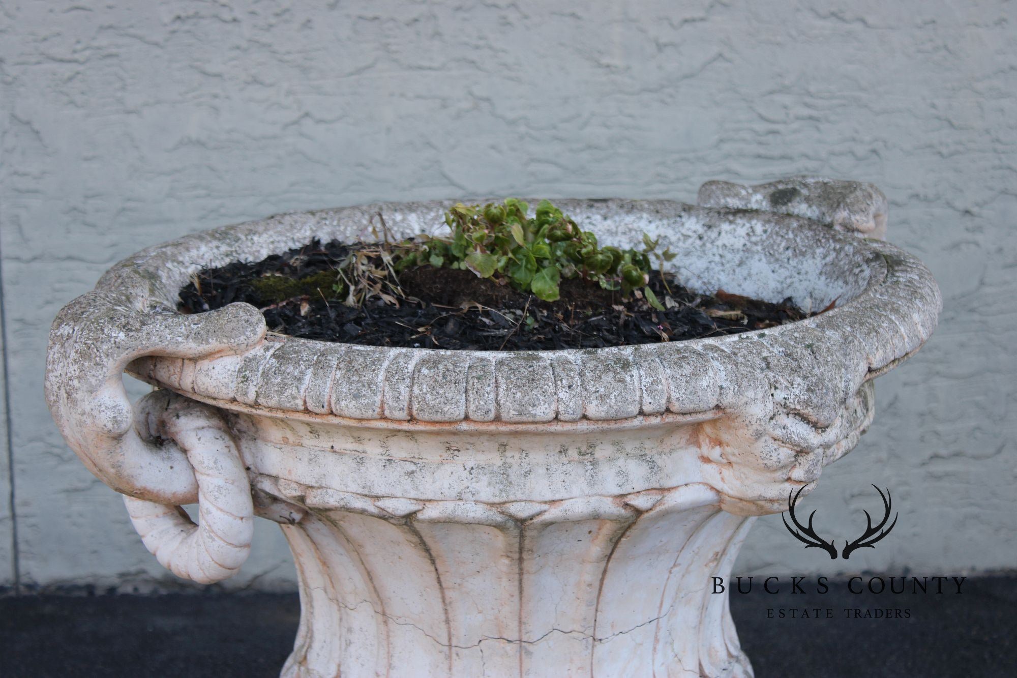 Classical Style Pair of Cast Stone Garden Urns