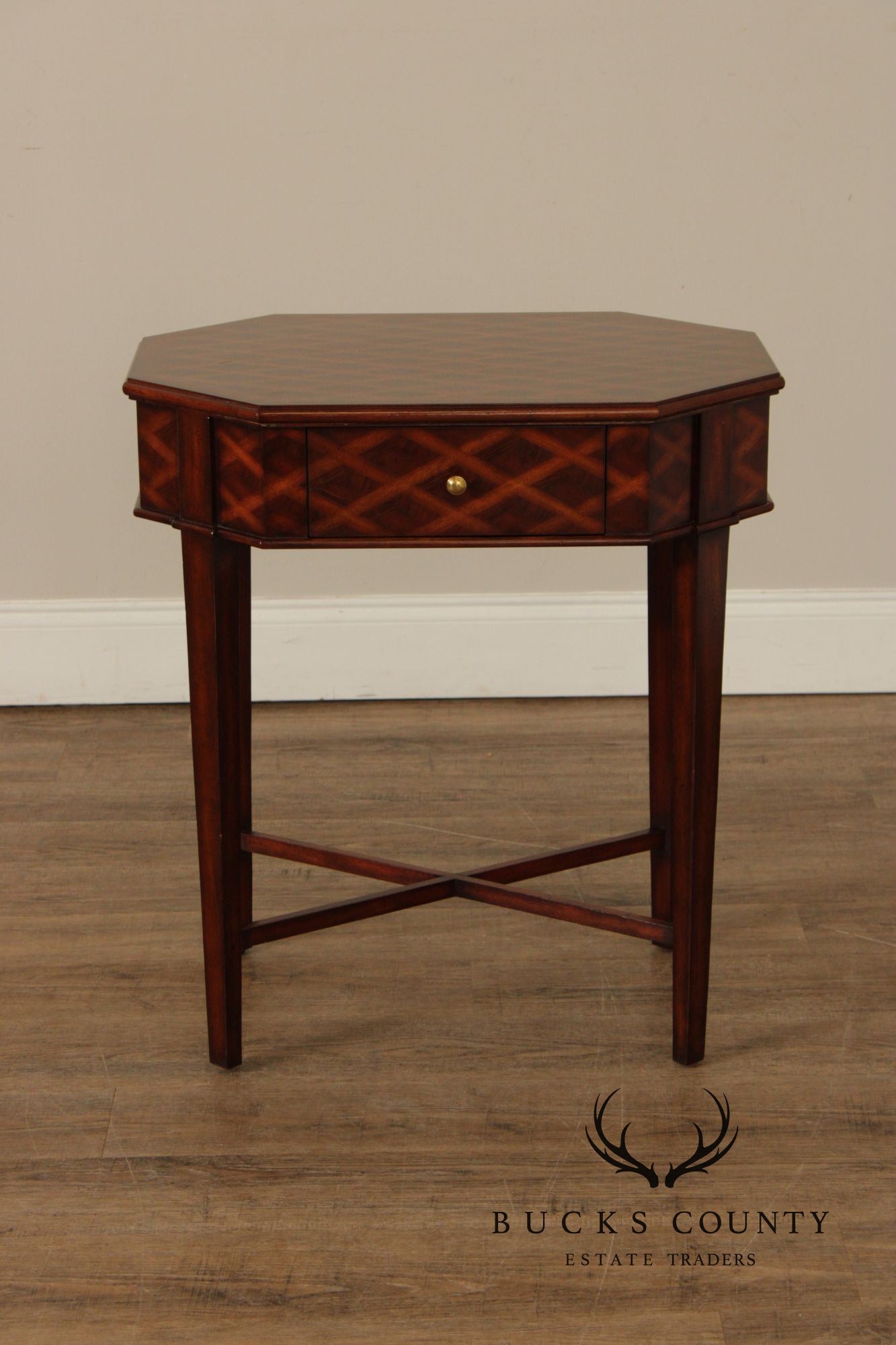 Maitland Smith One-Drawer Parquetry Side Table