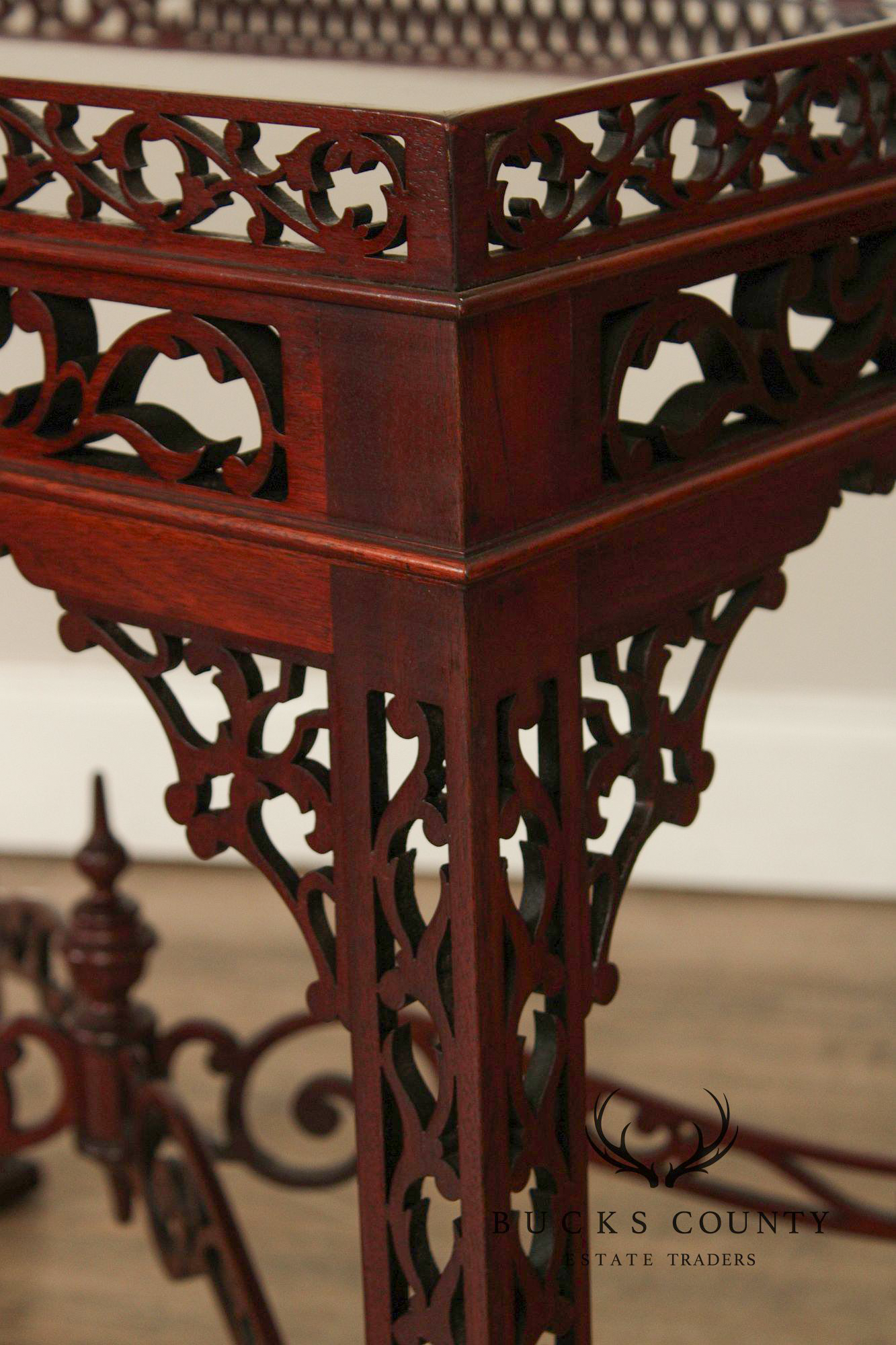 Chinese Chippendale Style Mahogany Tea Table