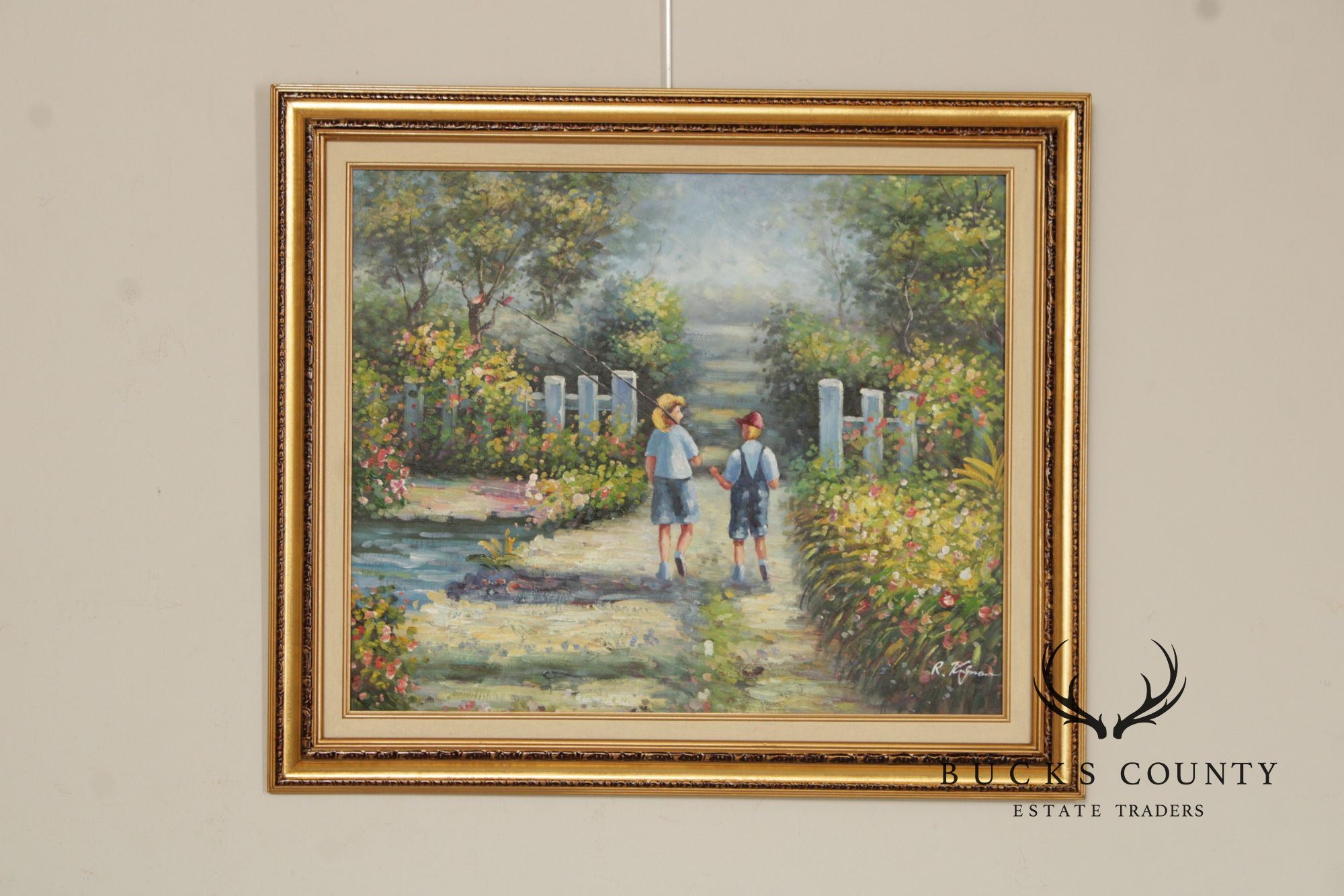 Robert Kingman Oil Painting, Going Fishing
