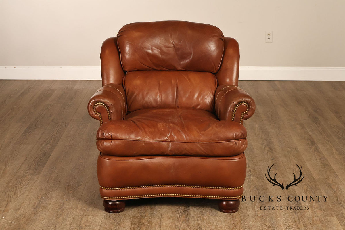 Hancock & Moore 'Austin' Leather Armchair and Ottoman