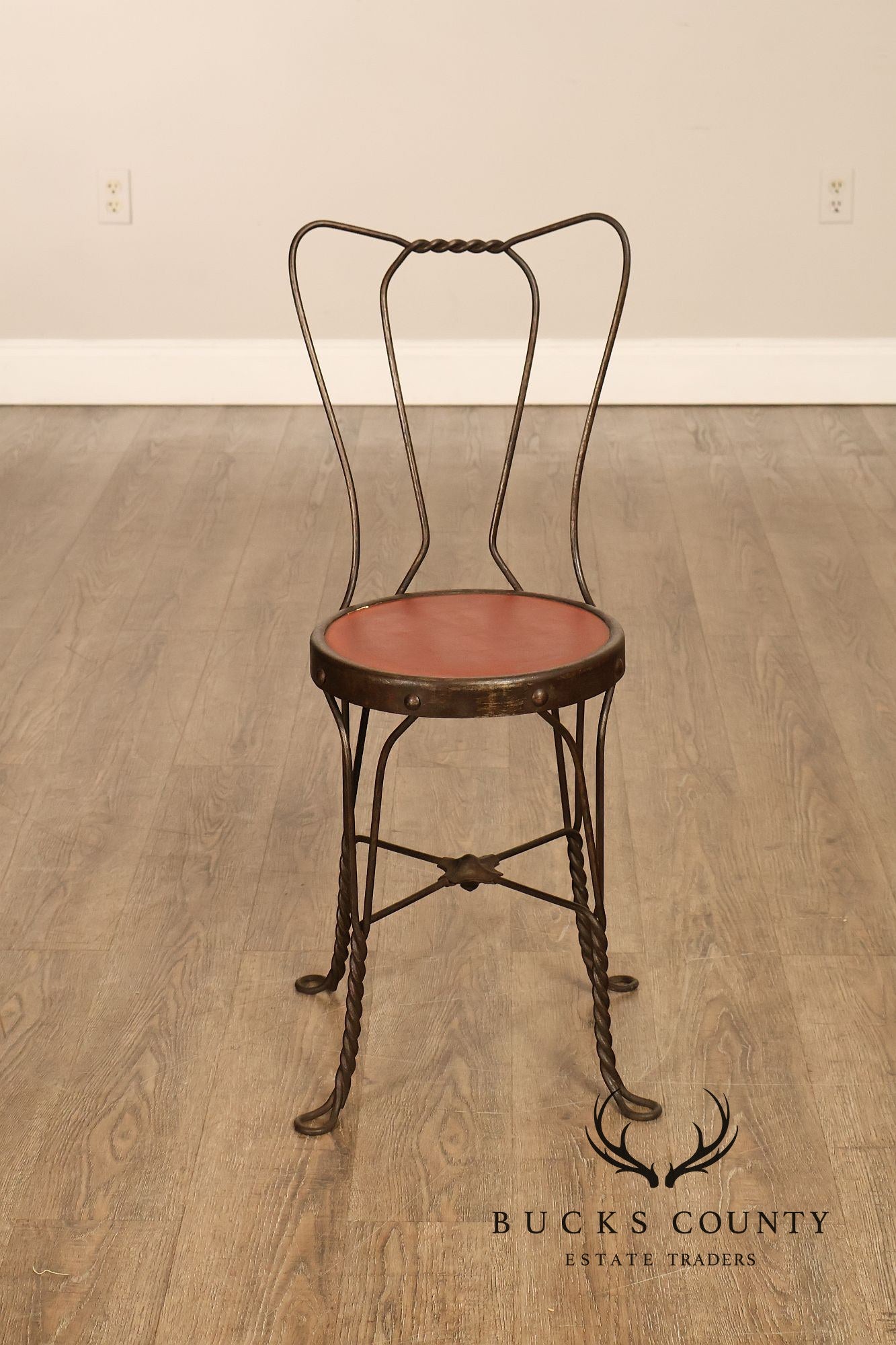 Set of 4 Vintage Wrought Iron Ice Cream Parlor Chairs