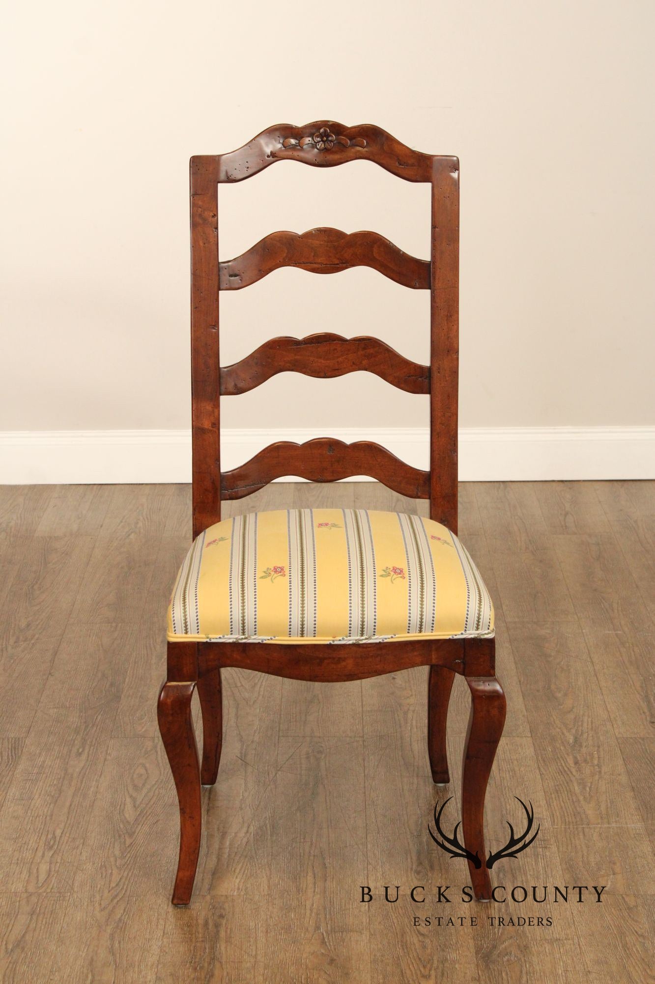 Guy Chaddock French Country Style Set Of Eight Ladder Back Dining Chairs
