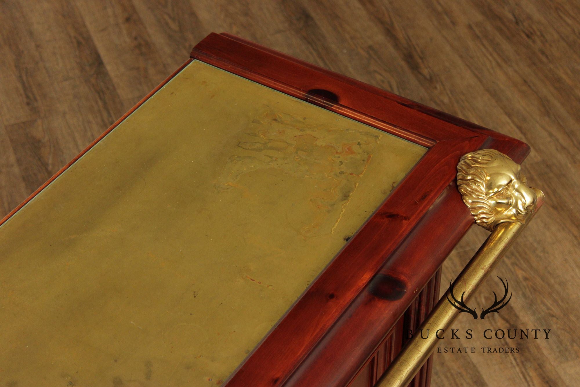 Pulaski Furniture Brass Top Lion Head Bar With Two Stools