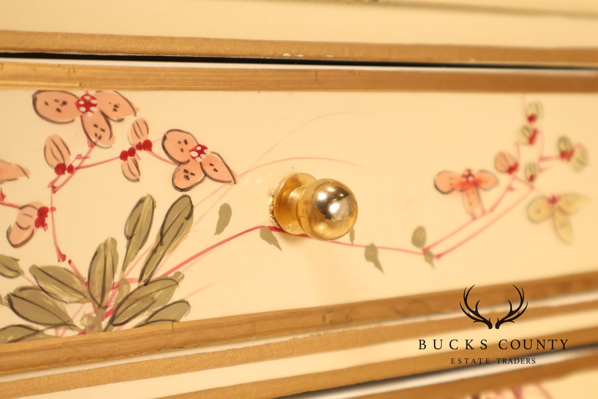 Chinoiserie Painted Carlton House Writing Desk With Chair