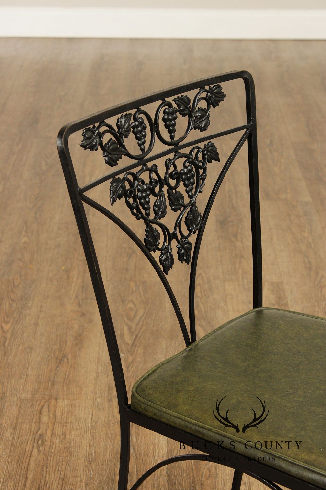 Woodard Set of Four Iron Grapevine Dining Chairs