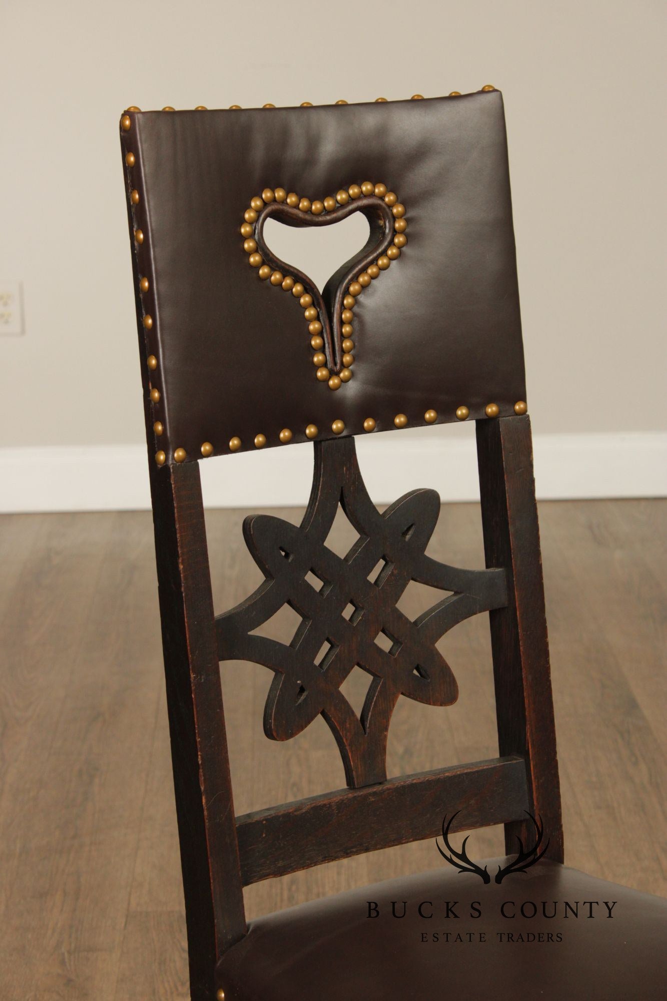 Michigan Chair Co. Antique Oak Arts & Crafts Hall Chair
