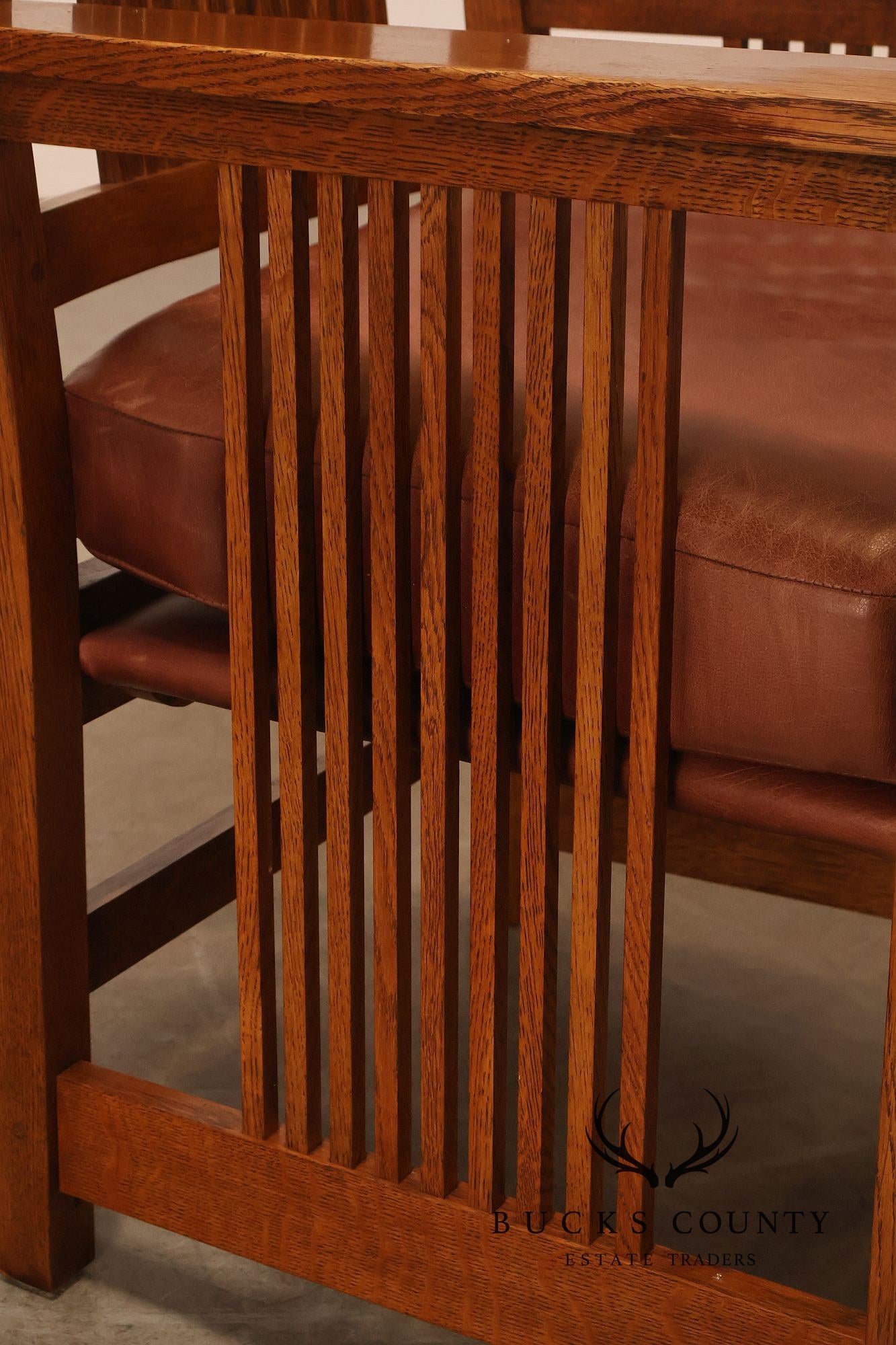 Stickley Mission Collection Set Of Six Oak Spindle Dining Chairs