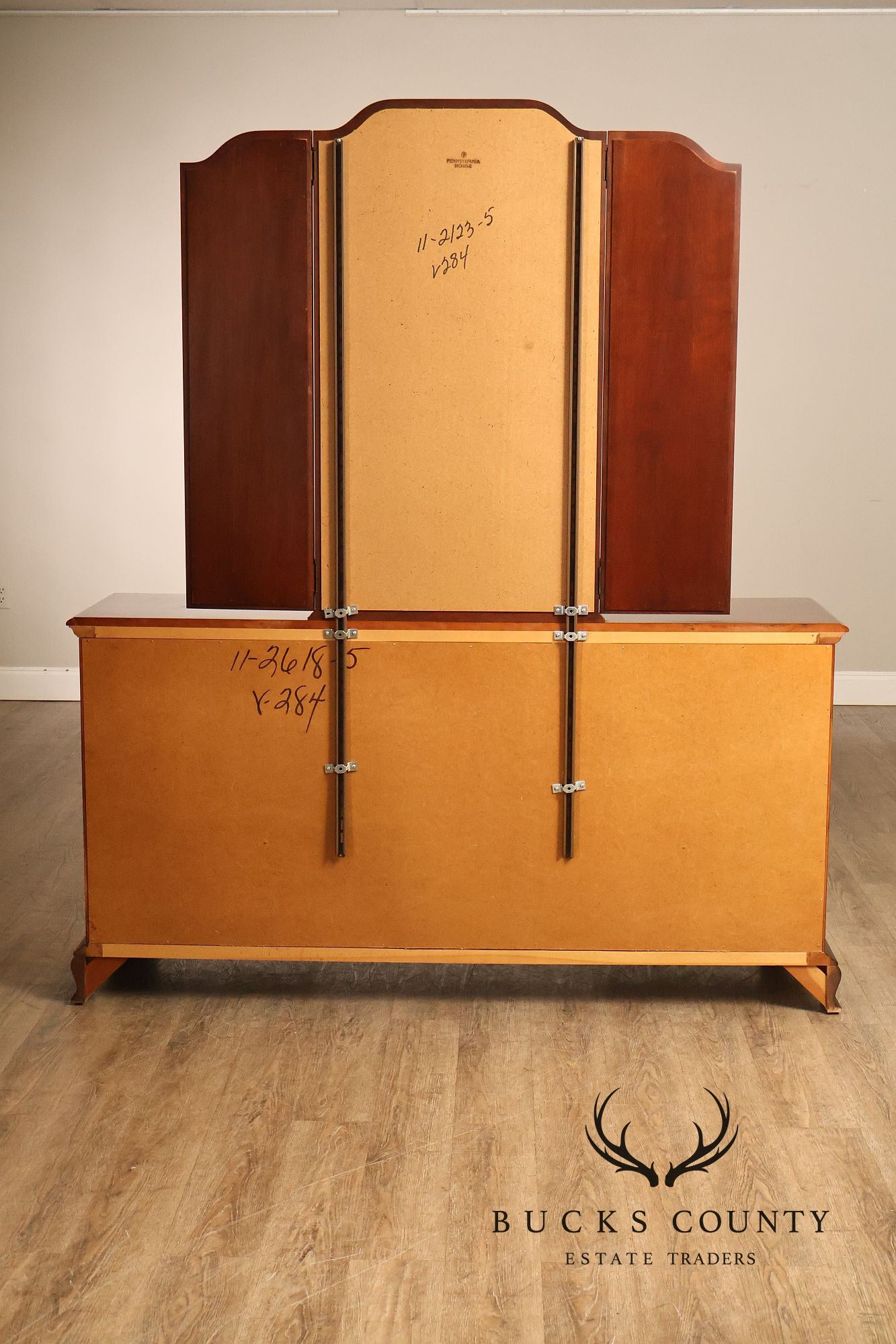 Pennsylvania House Chippendale Style Cherry Long Dresser with Mirror