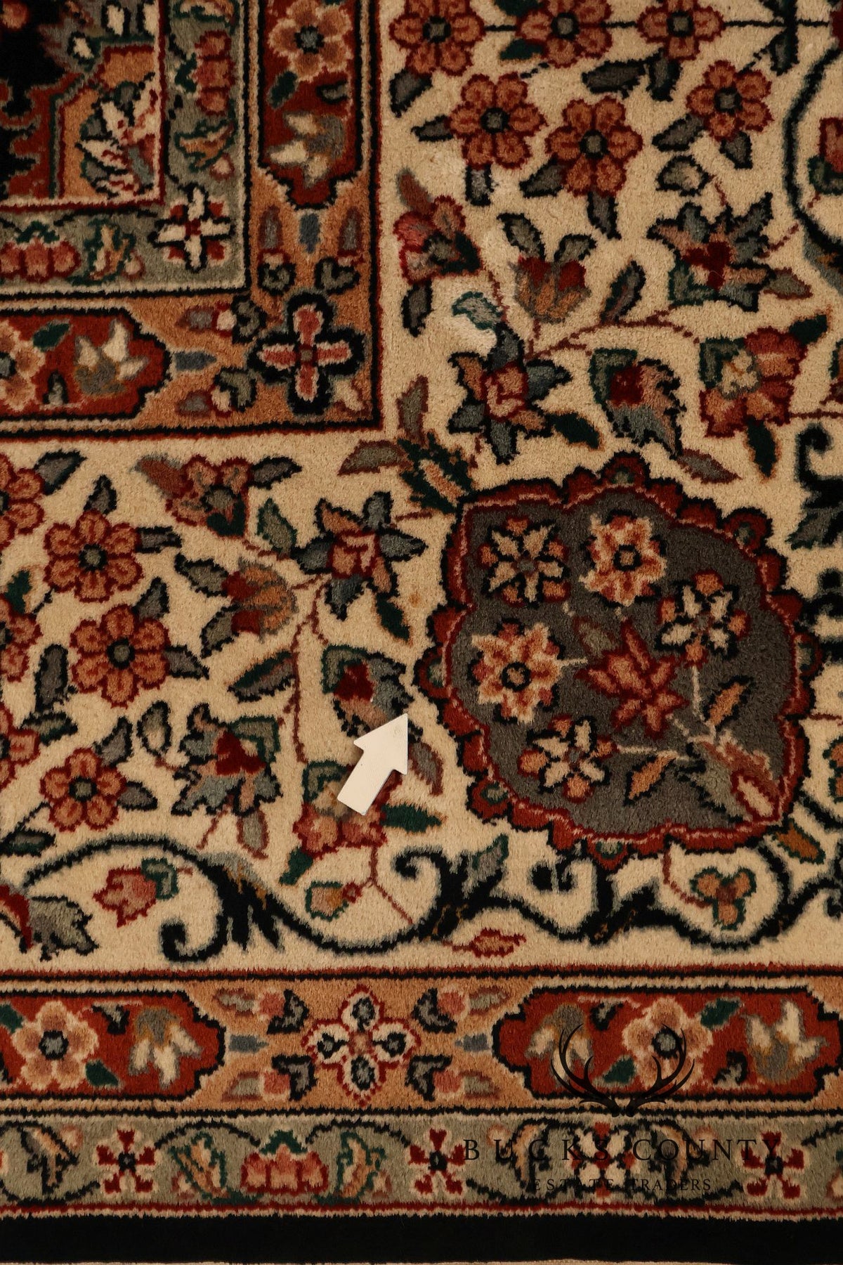 Hand Knotted Persian Style Area Rug With Medallion And Floral Motif