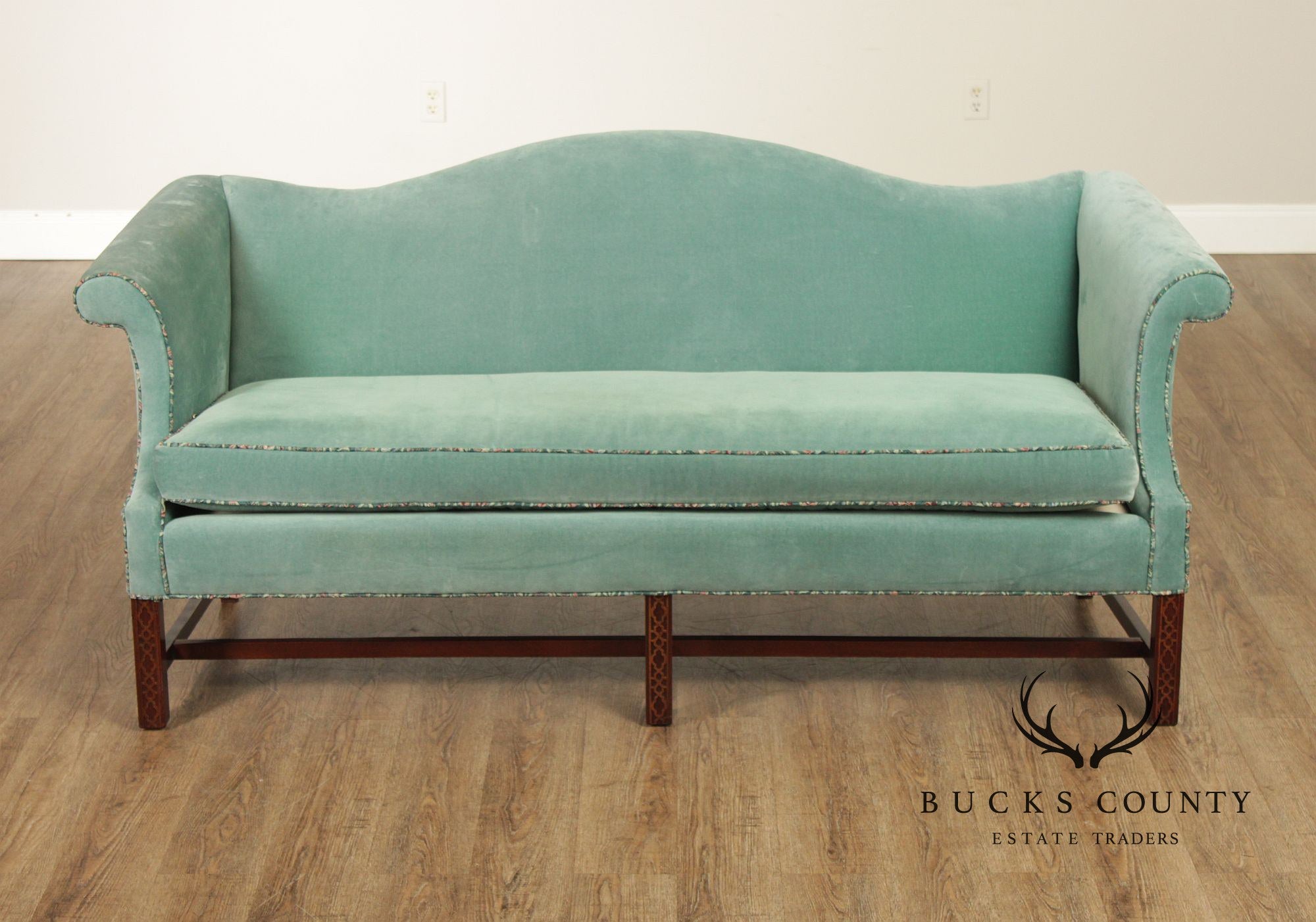 Chippendale Style Mahogany Camelback Sofa