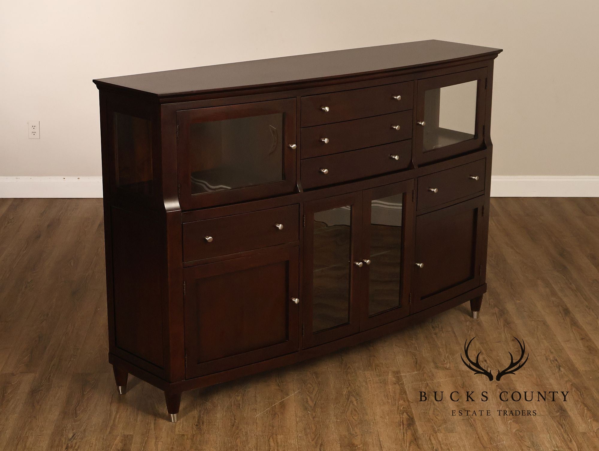 Harden Contemporary Cherry Lighted Sideboard Credenza Cabinet