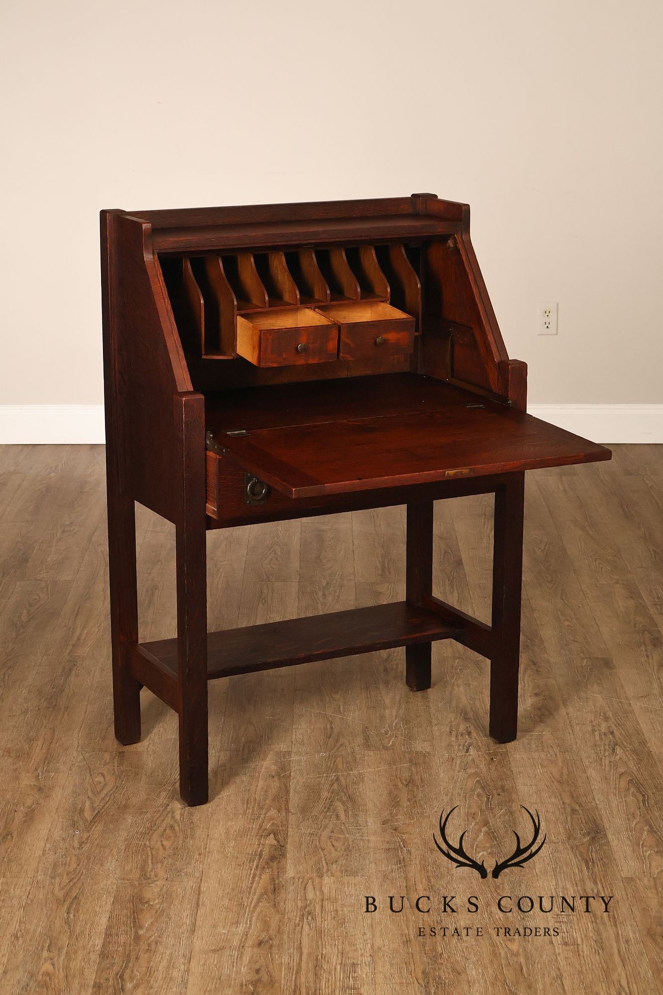 Lifetime Furniture Antique Mission Oak Drop Front Desk