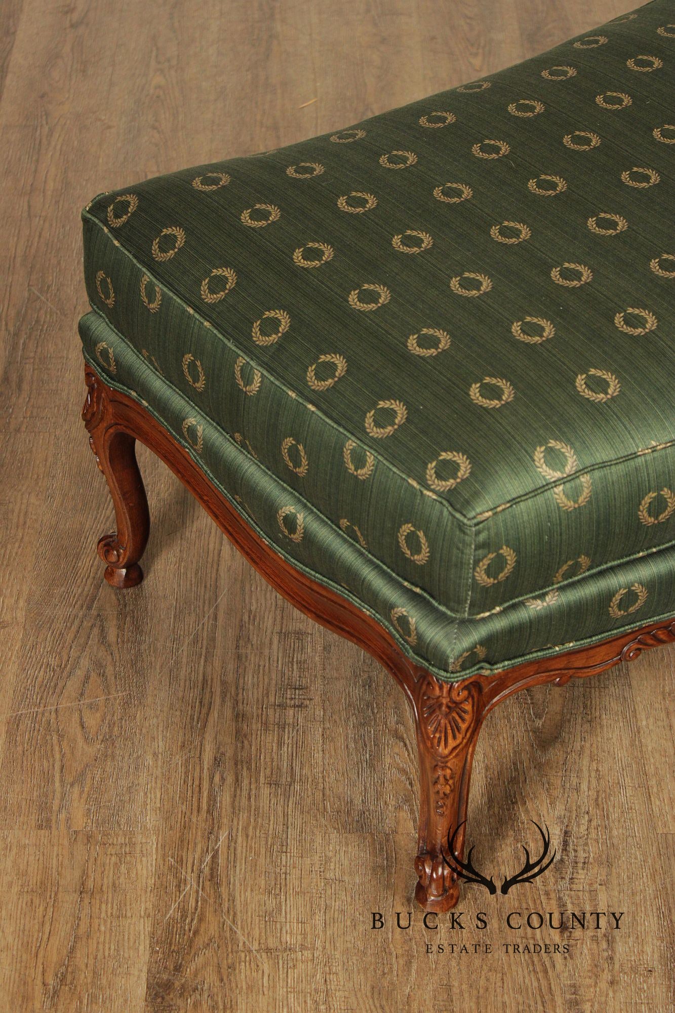 Sherrill Furniture Rococo Style Carved Ottoman