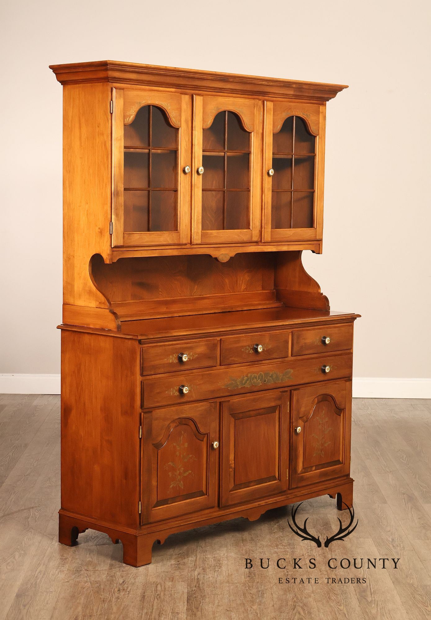 Hitchcock Two Piece Maple Step Back Hutch