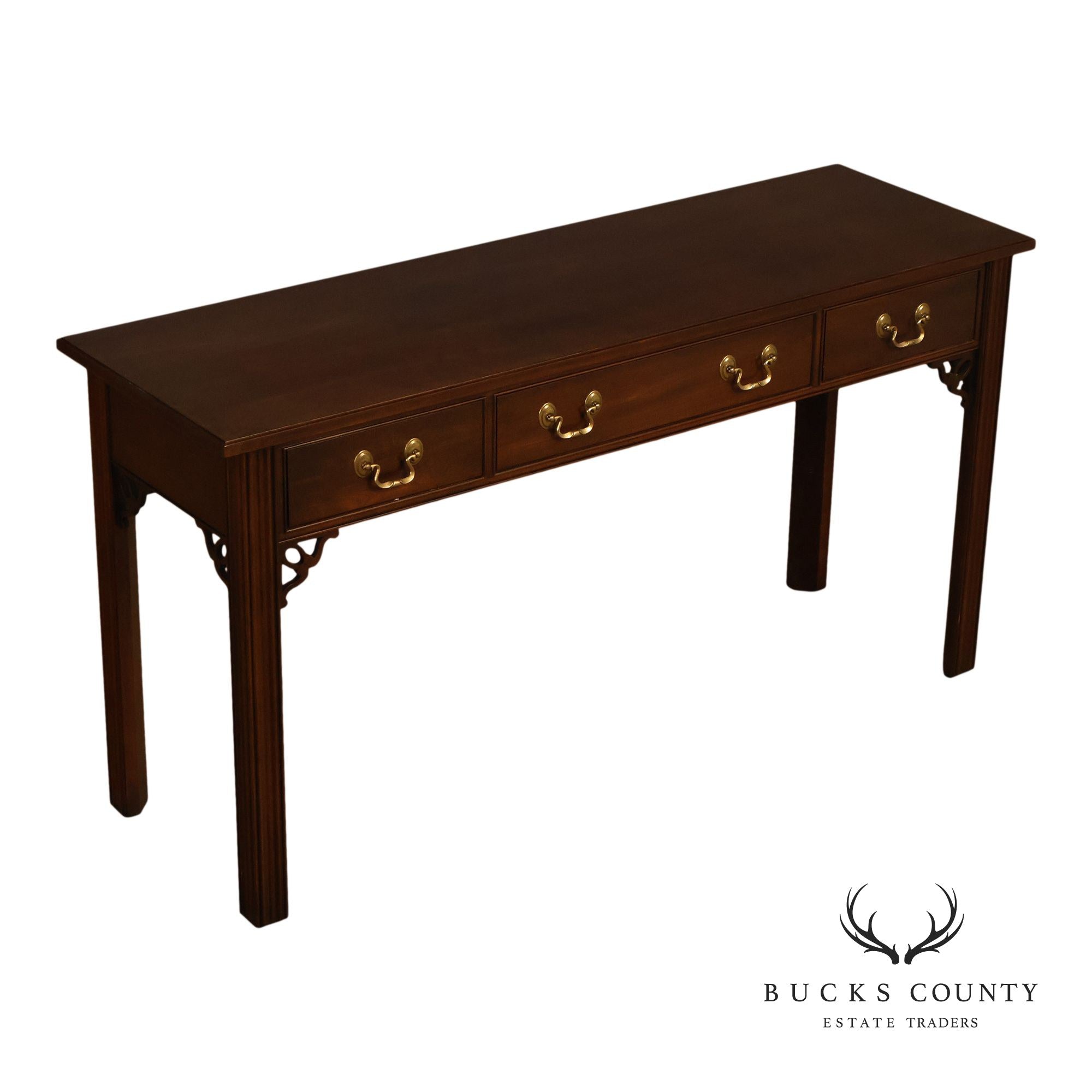 Ethan Allen Chippendale Style Georgian Court Cherry Sofa Table