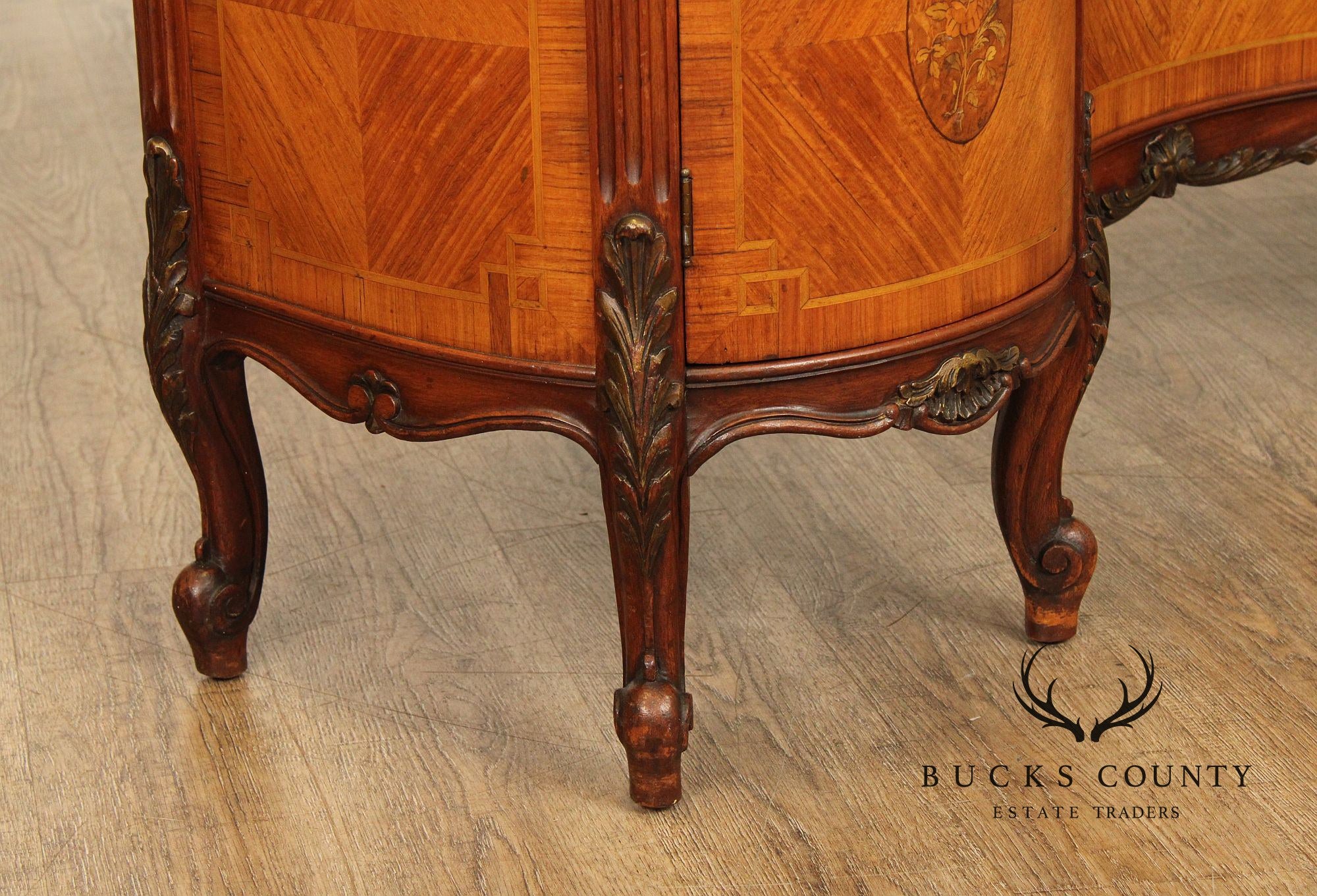 1930's French Louis XV Style Inlaid Satinwood Vanity