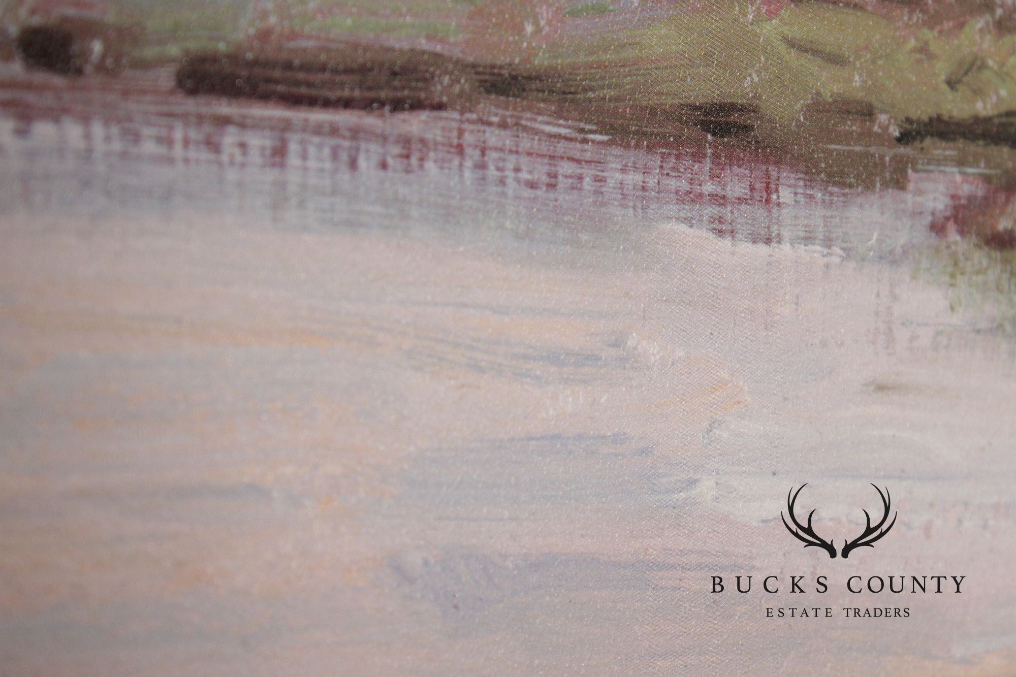 Impressionist Style Landscape Painting Riverbank