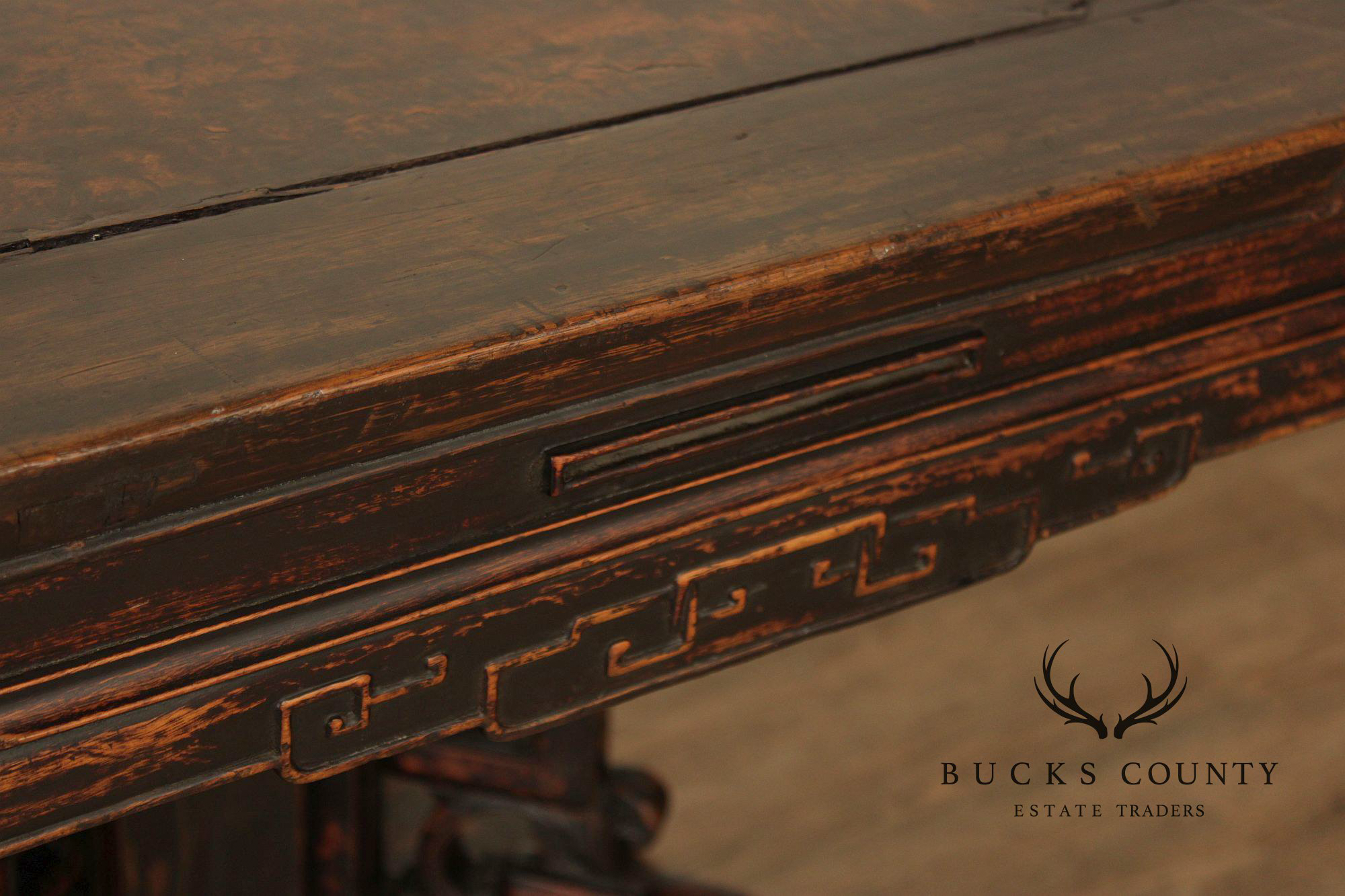 Antique Chinese Carved Pedestal Table