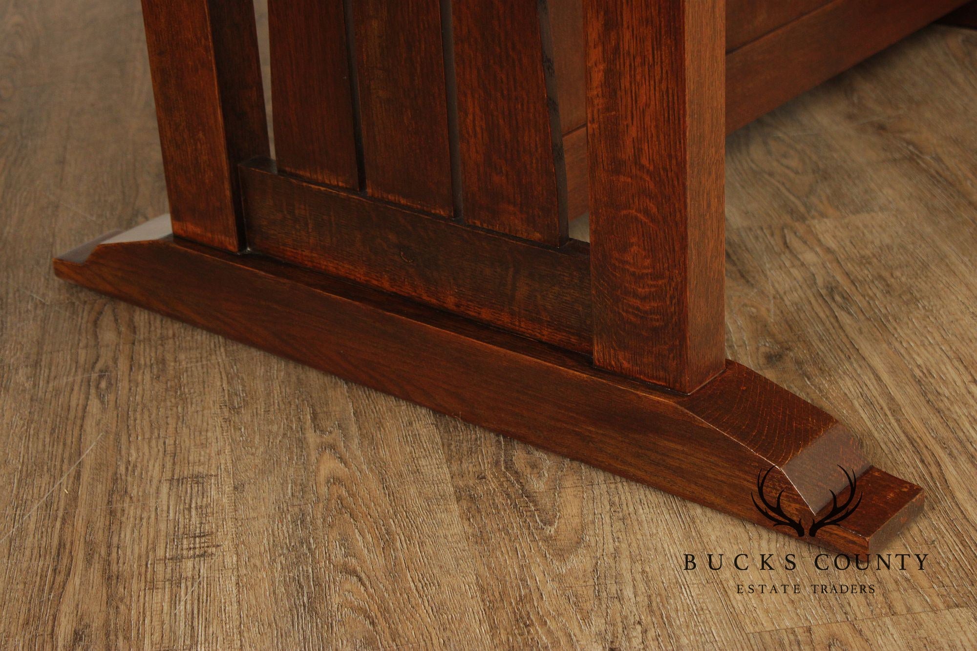 Custom Quality Mission Style Oak Trestle Dining Table