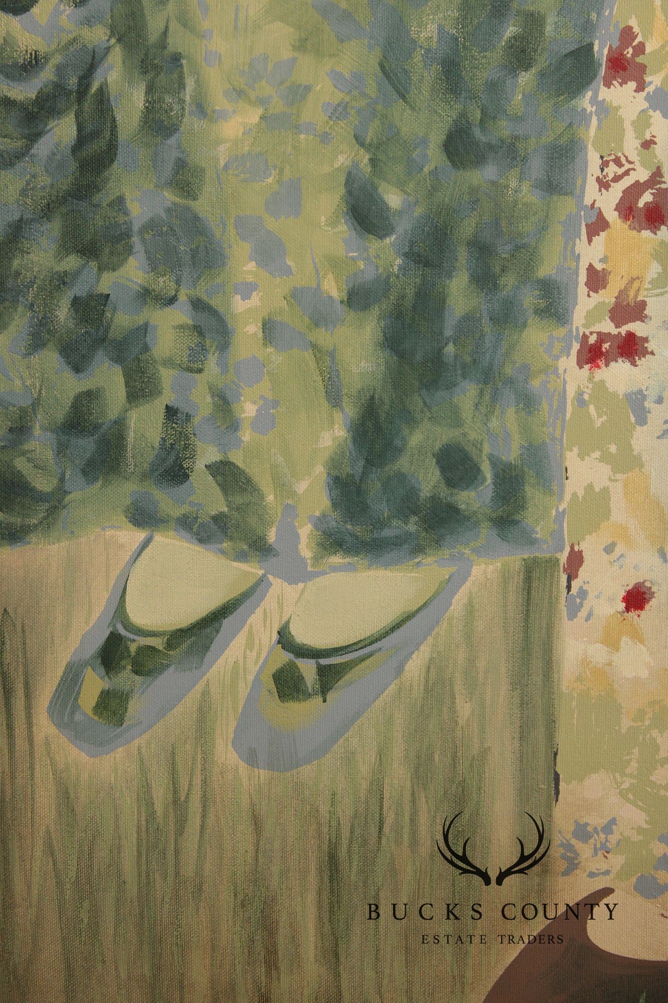 C. Williams Large Framed Oil Painting, White Shirts