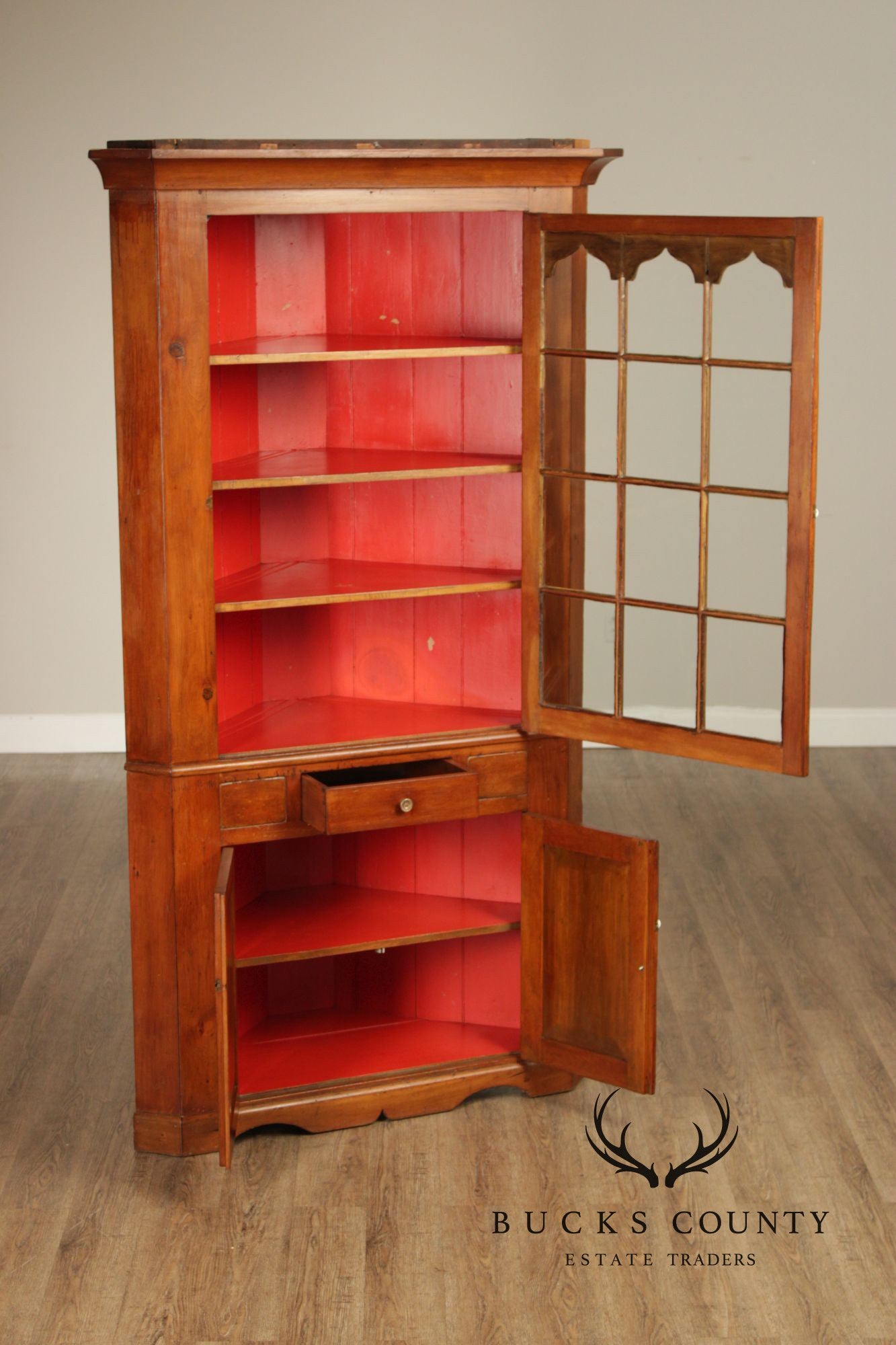 Antique American Pine Corner Cabinet
