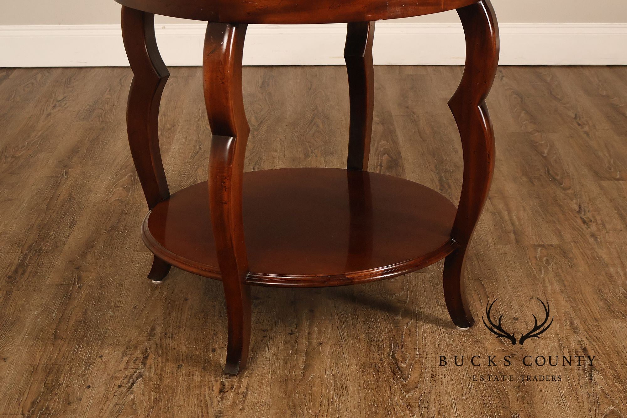 Baker Milling Road Round Mahogany Two Tier Lamp Table