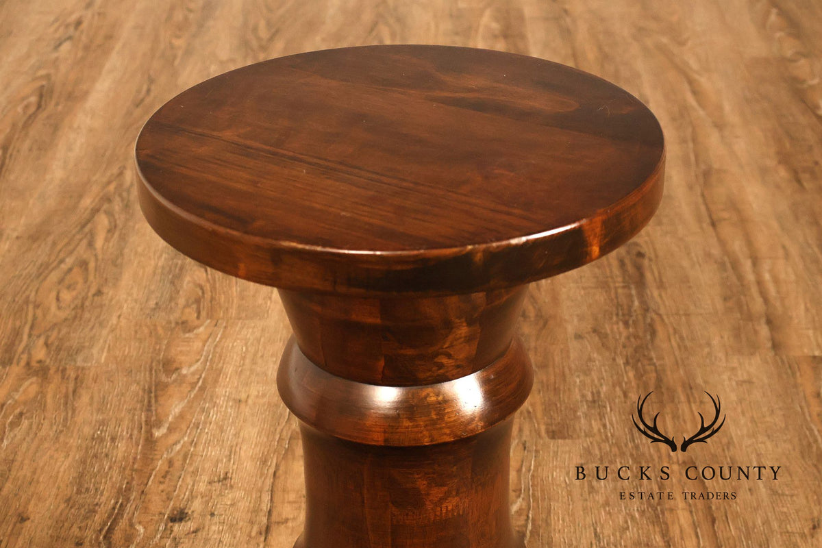 British Colonial Style Pair of Turned Wood Pedestals